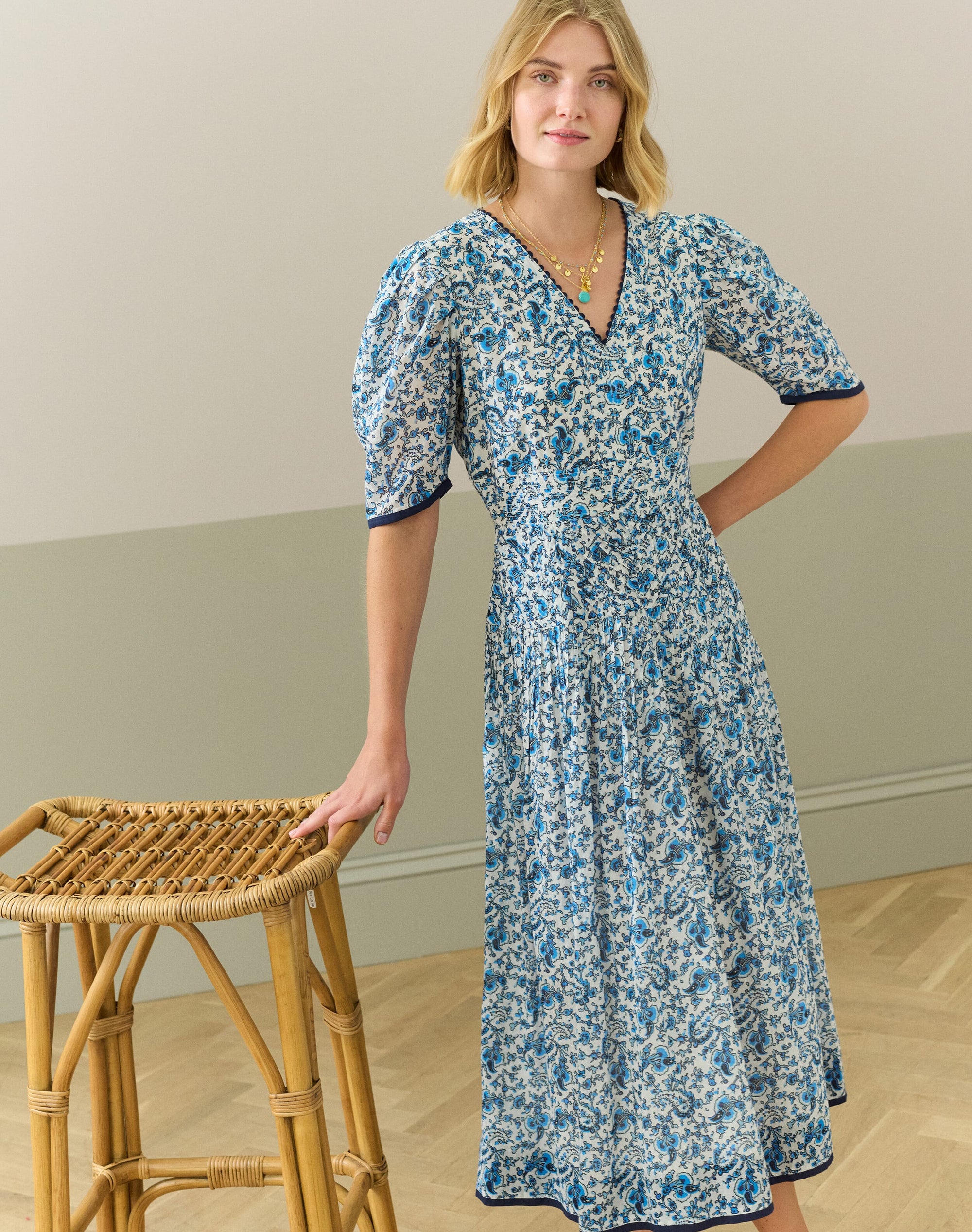 Organic Cotton Paisley Flower Dress