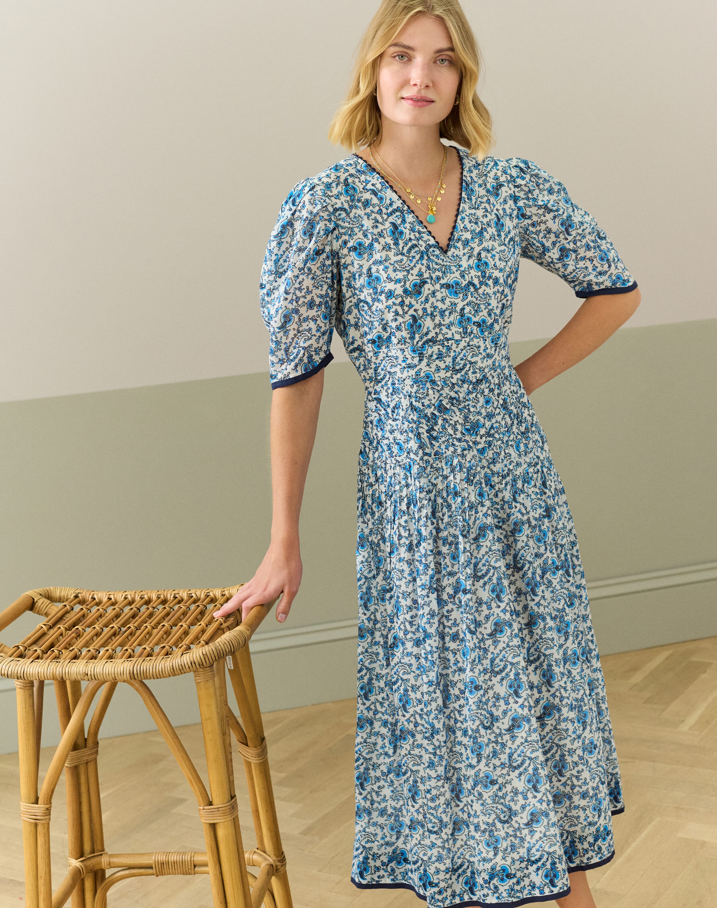 Organic Cotton Paisley Flower Dress