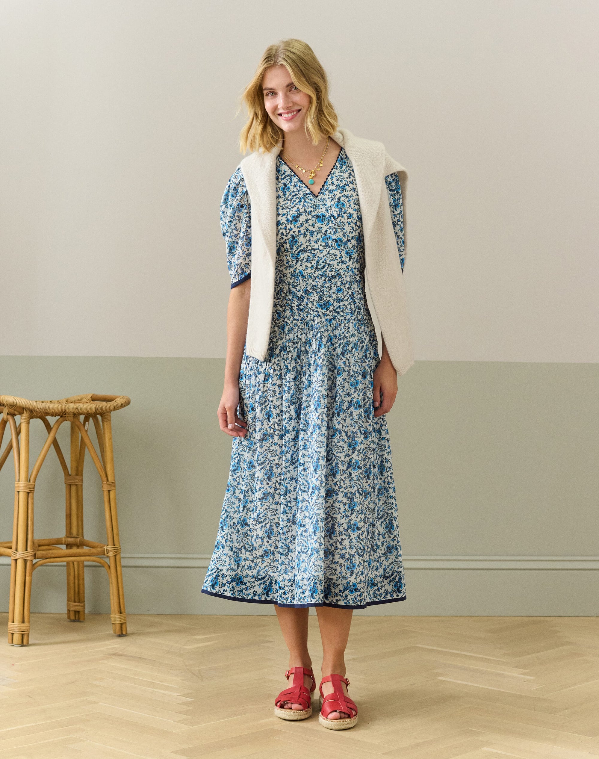 Organic Cotton Paisley Flower Dress