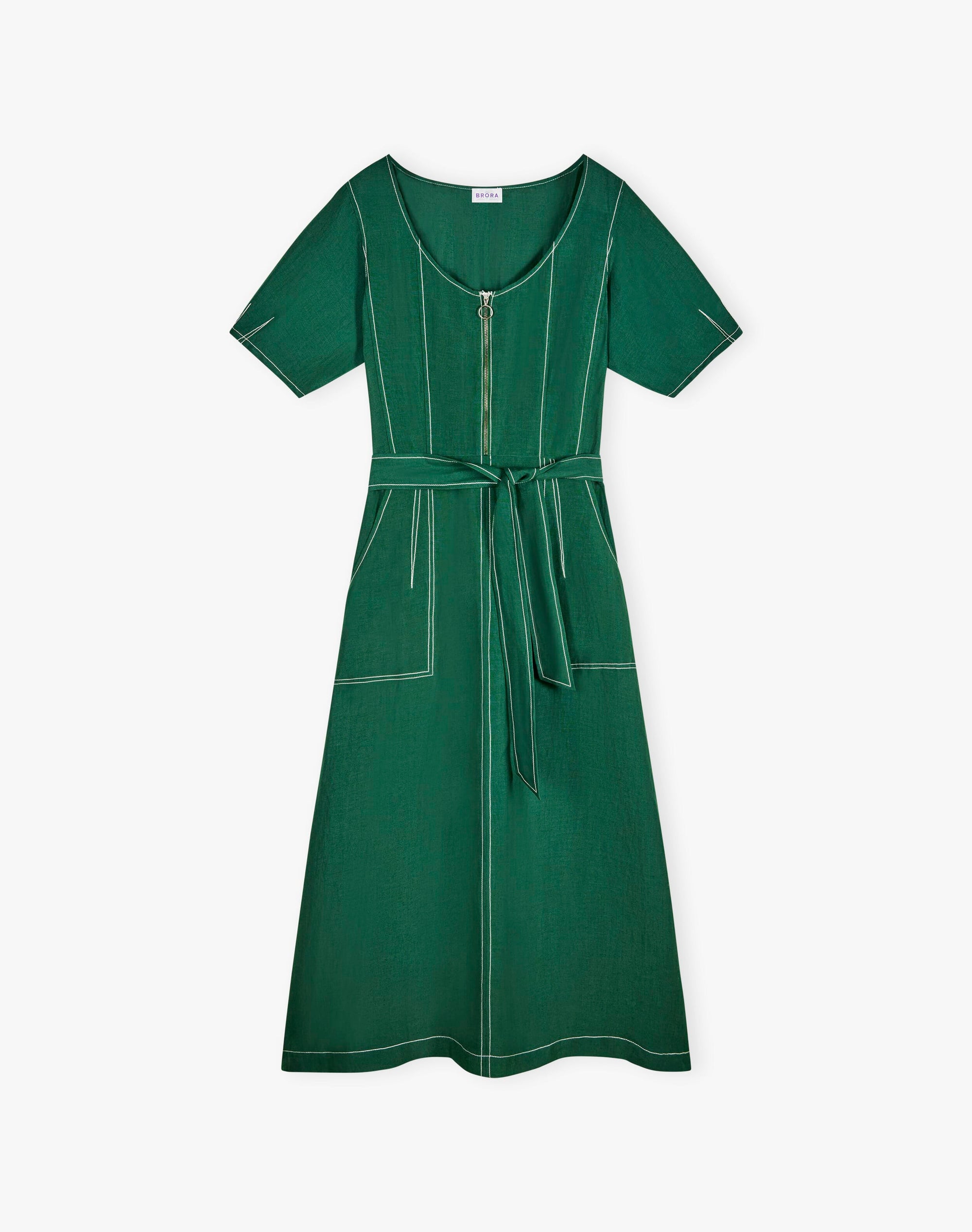 Top Stitch Utility Shirt Dress