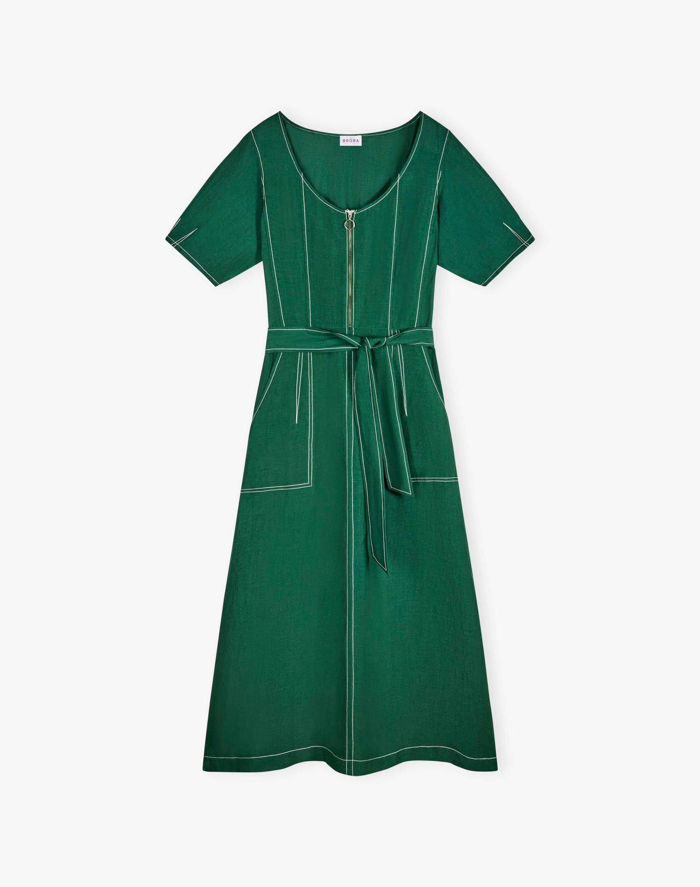 Top Stitch Utility Shirt Dress