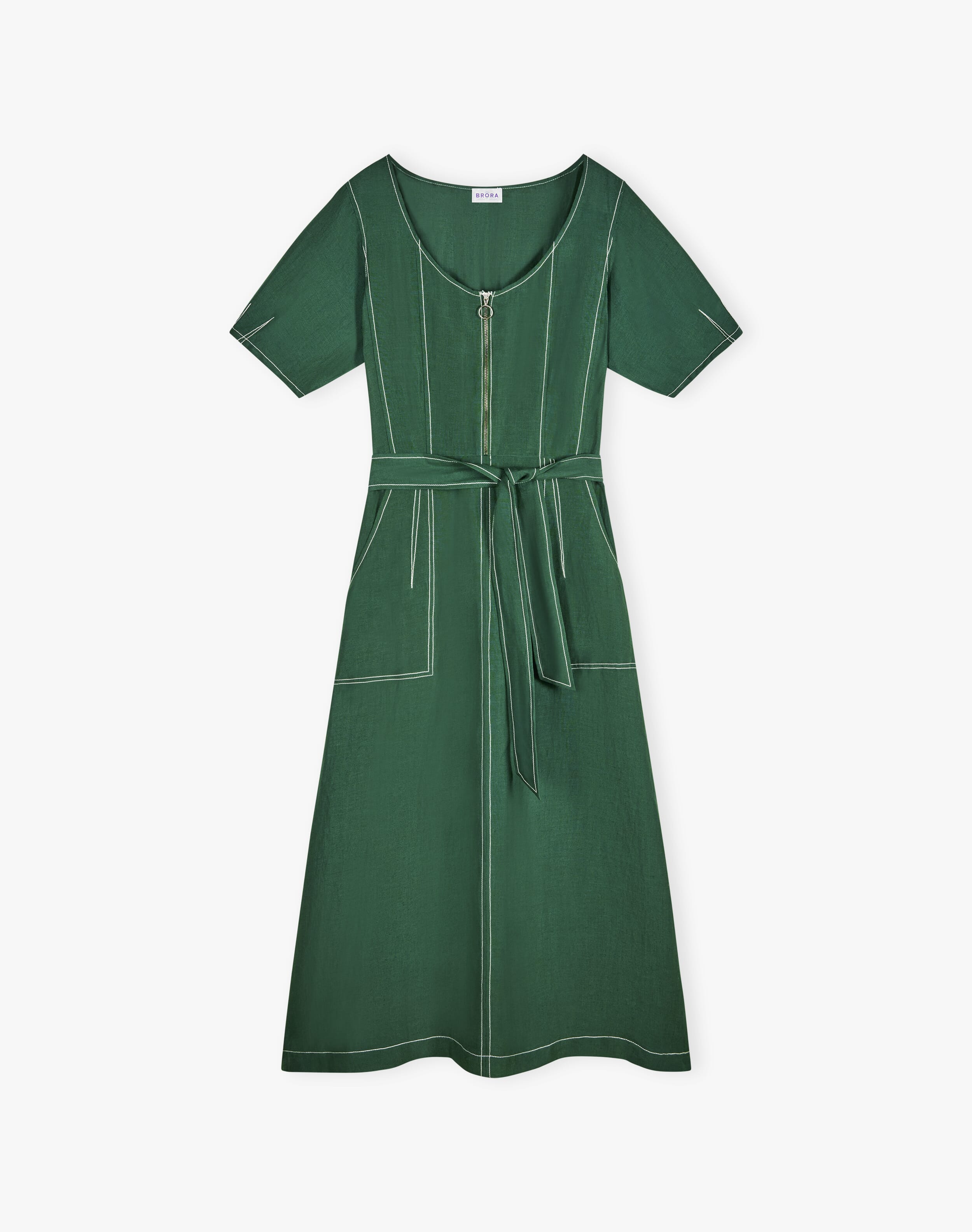 Top Stitch Utility Shirt Dress