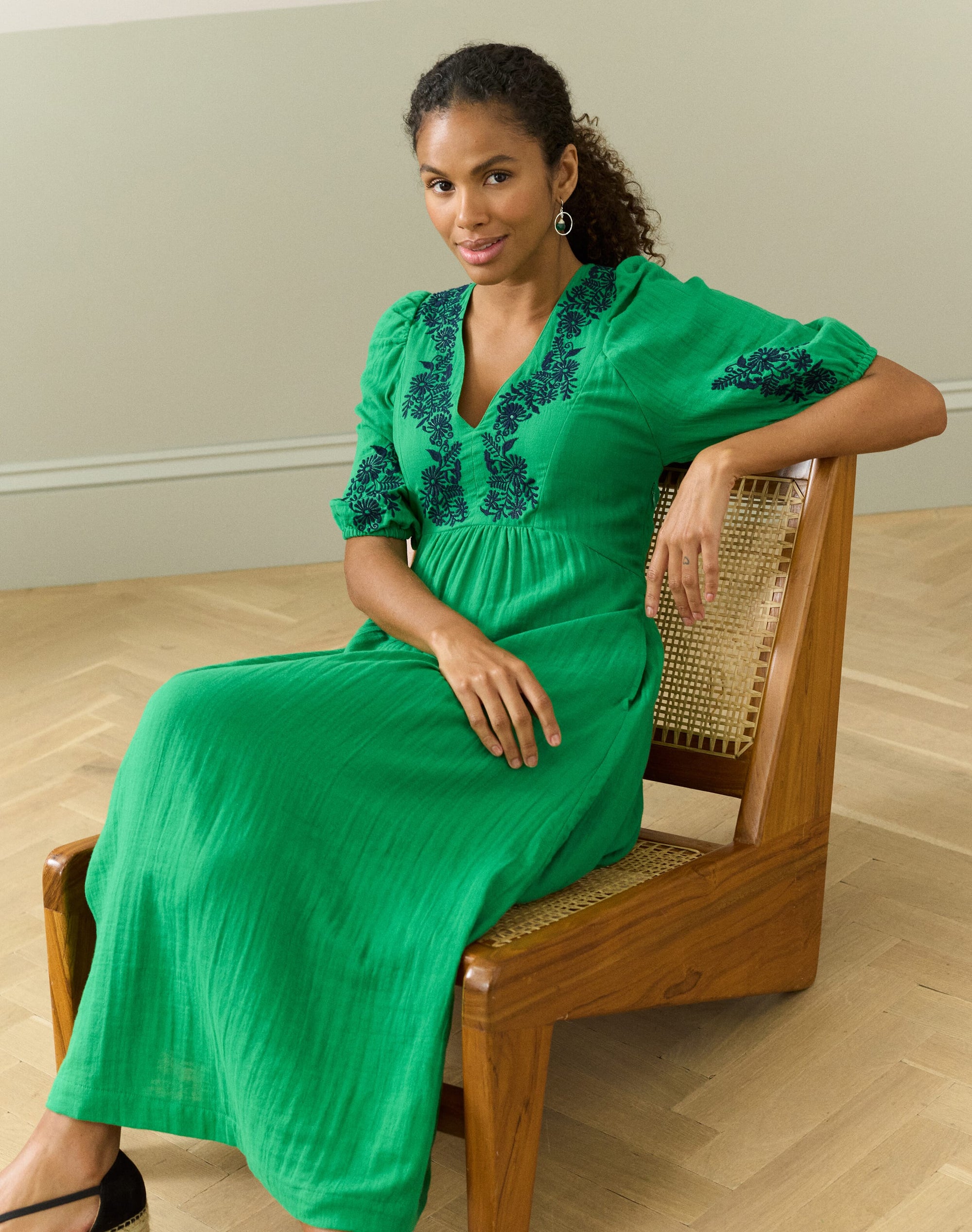 Cheesecloth Embroidered Dress