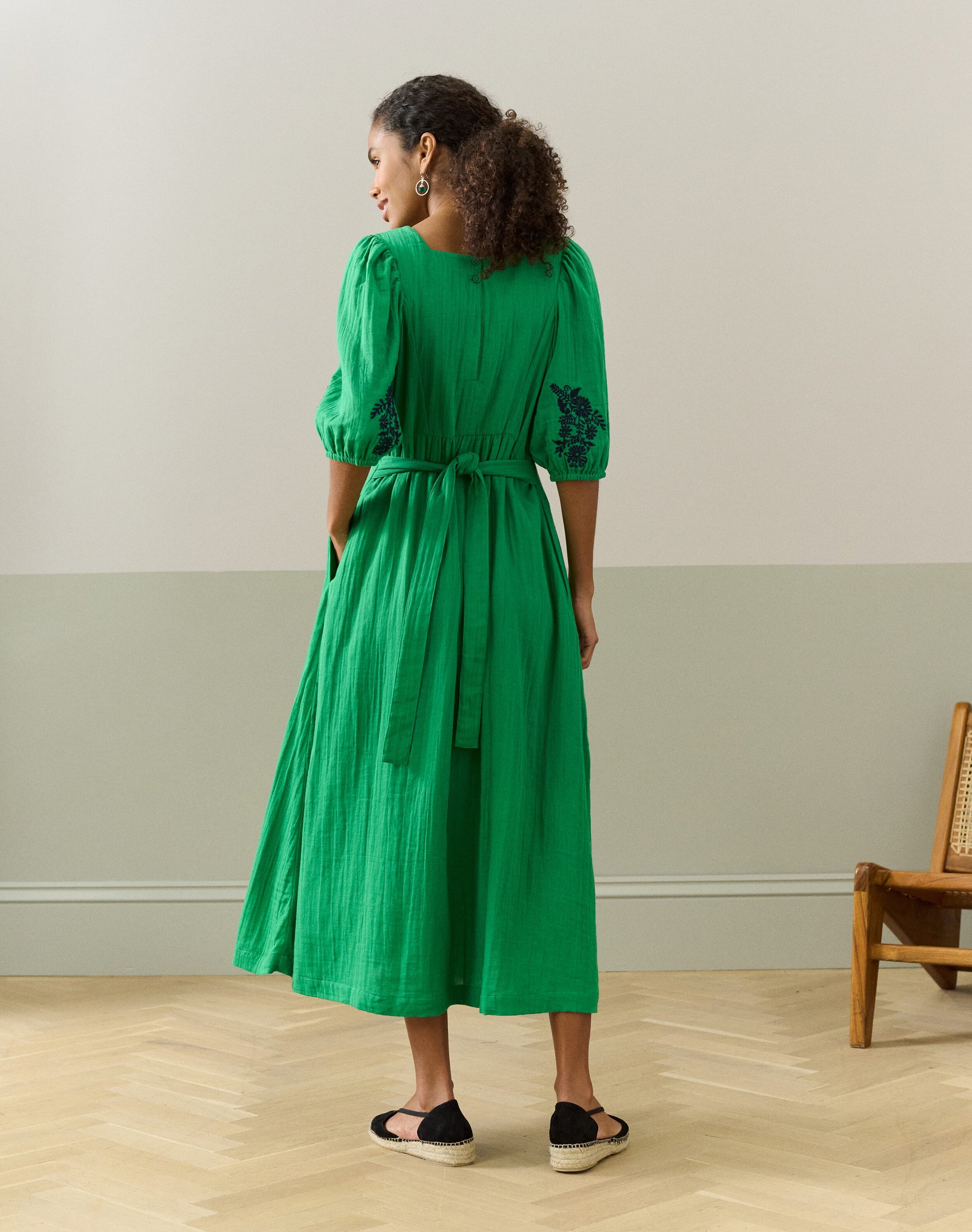 Cheesecloth Embroidered Dress