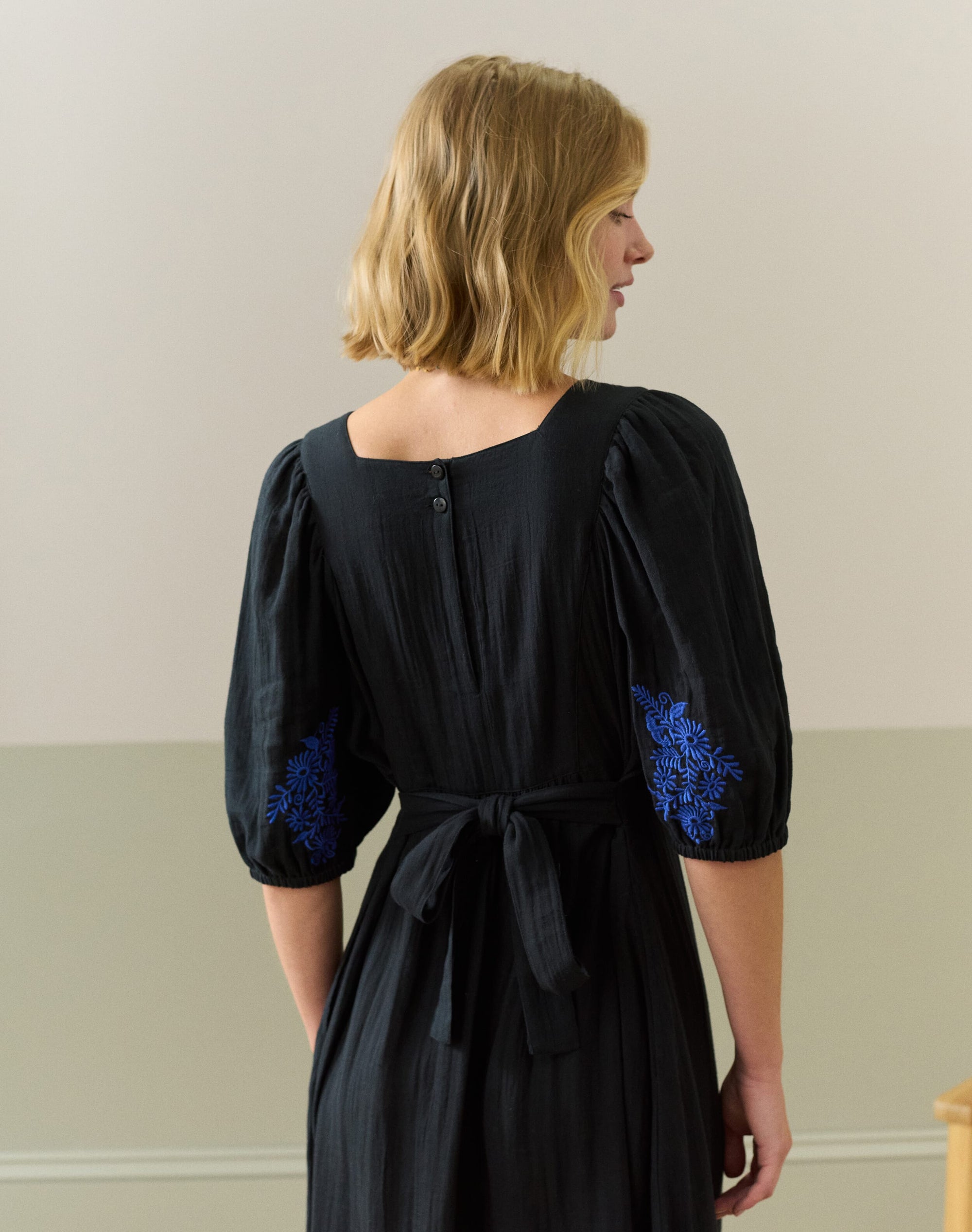 Cheesecloth Embroidered Dress