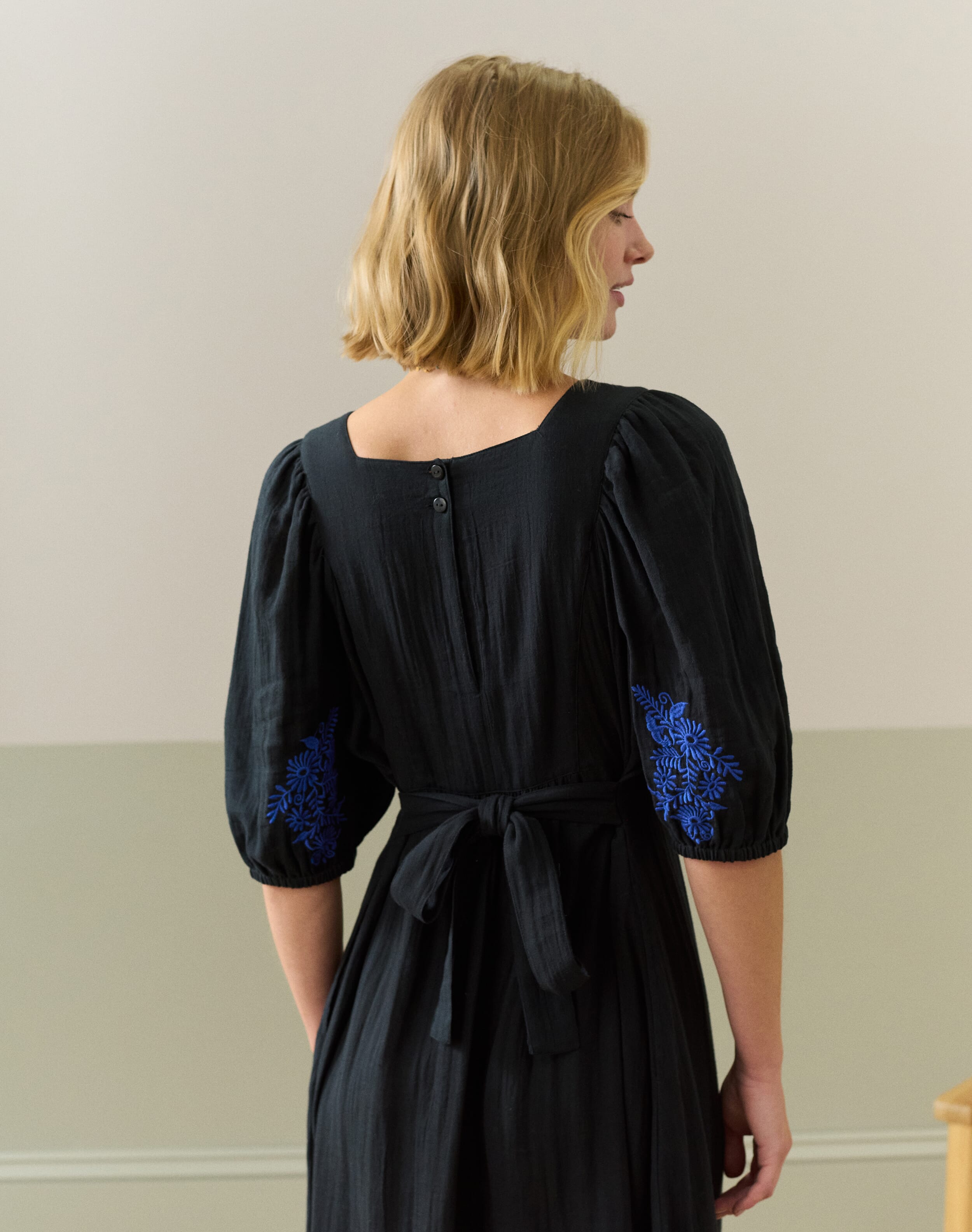 Cheesecloth Embroidered Dress