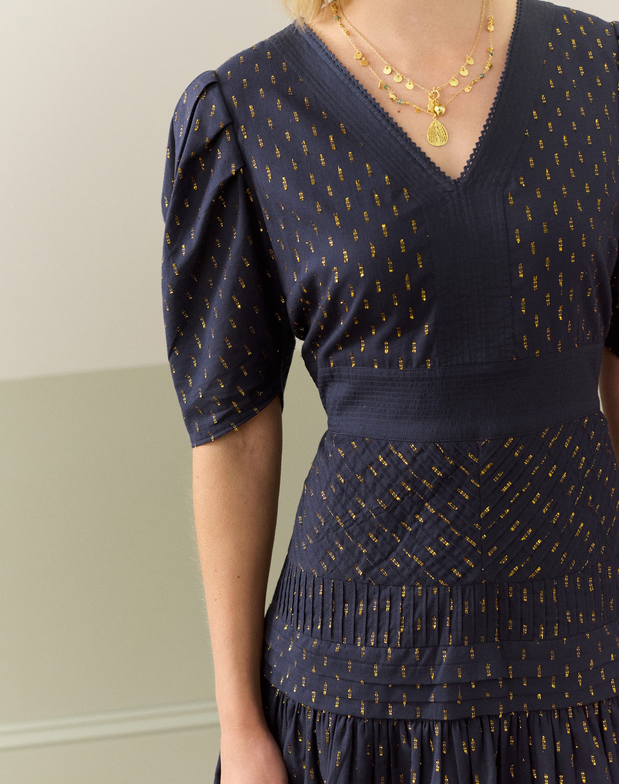 Cotton Metallic Dobby Dress