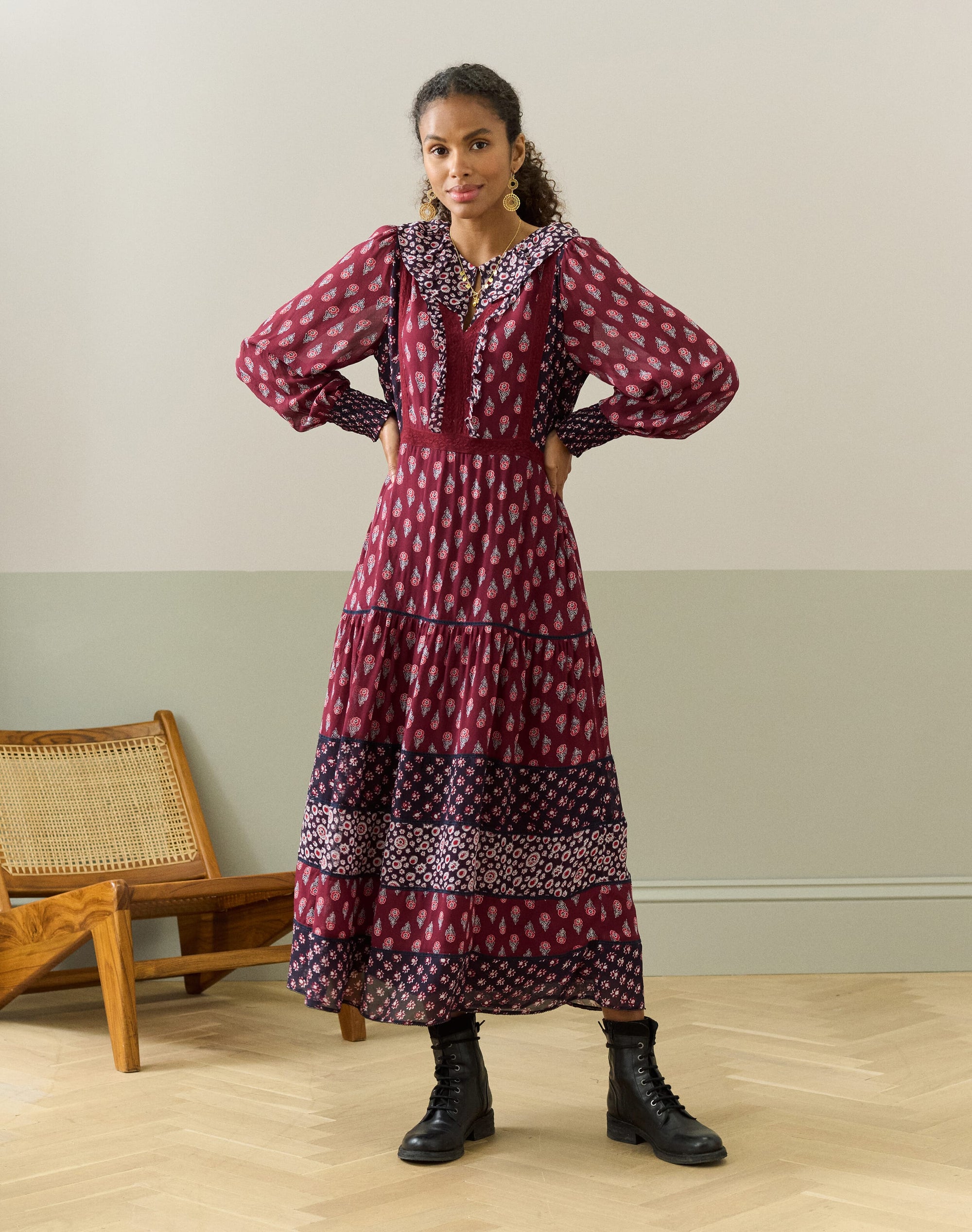 Silk Patchwork Dress