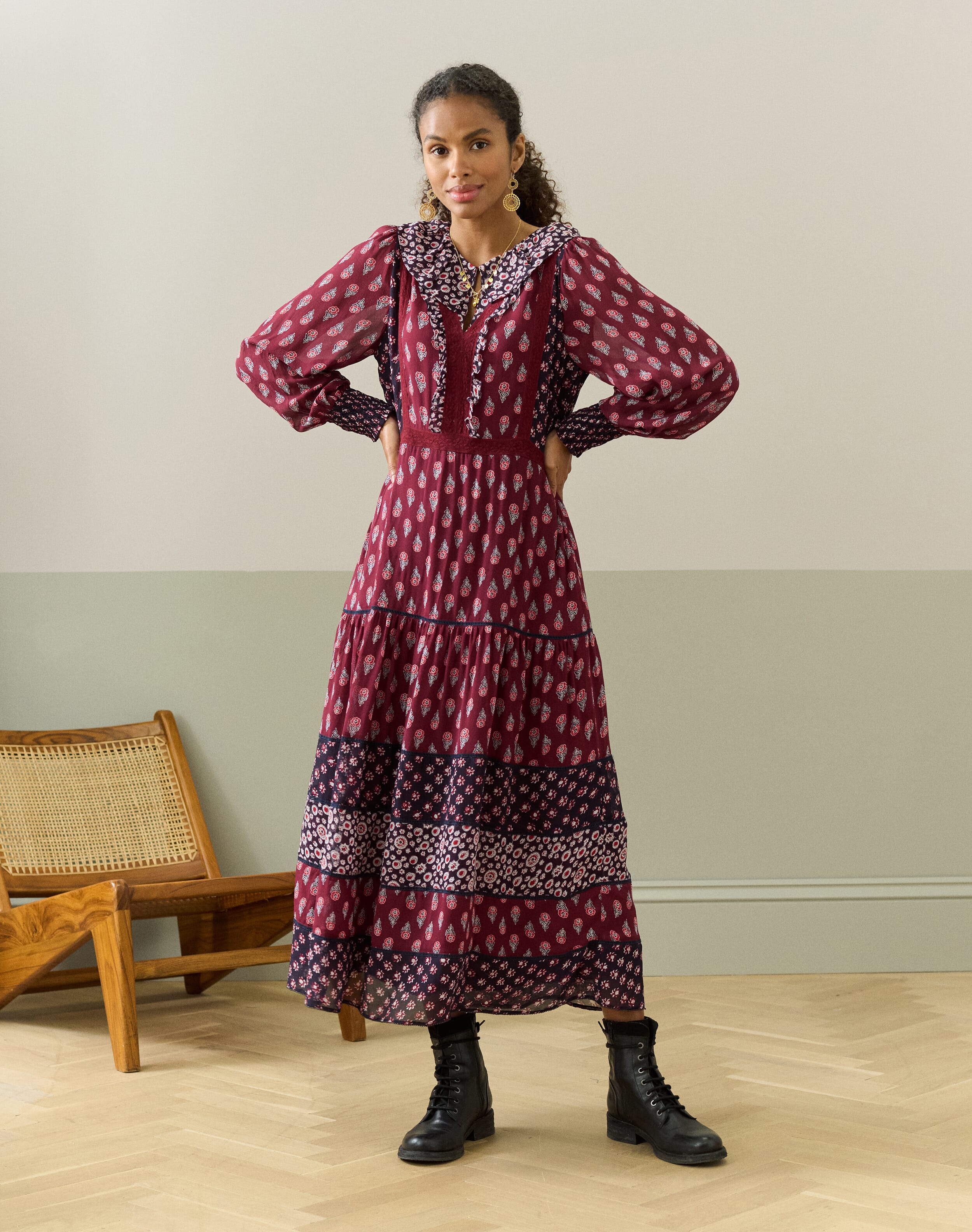 Silk Patchwork Dress