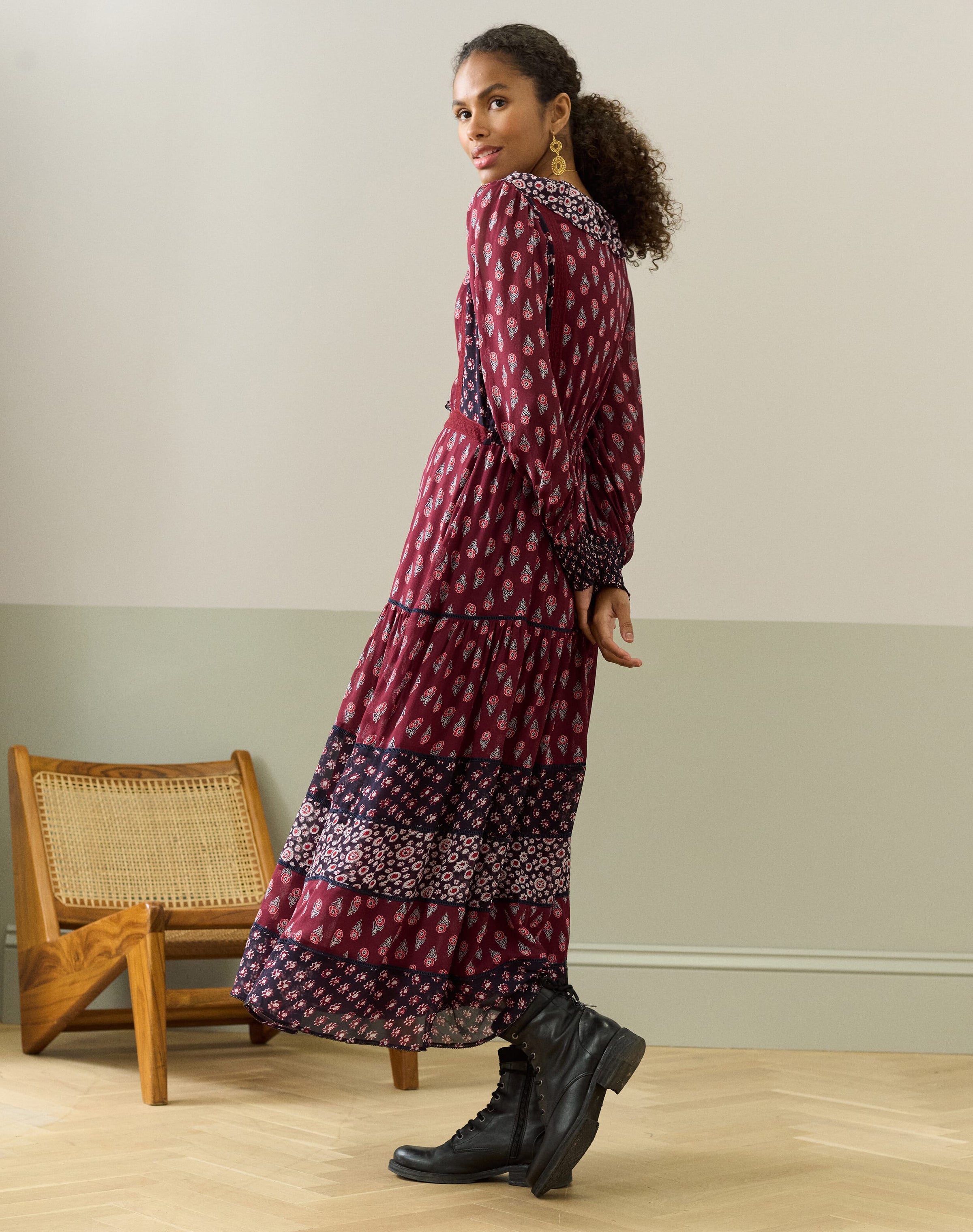 Silk Patchwork Dress