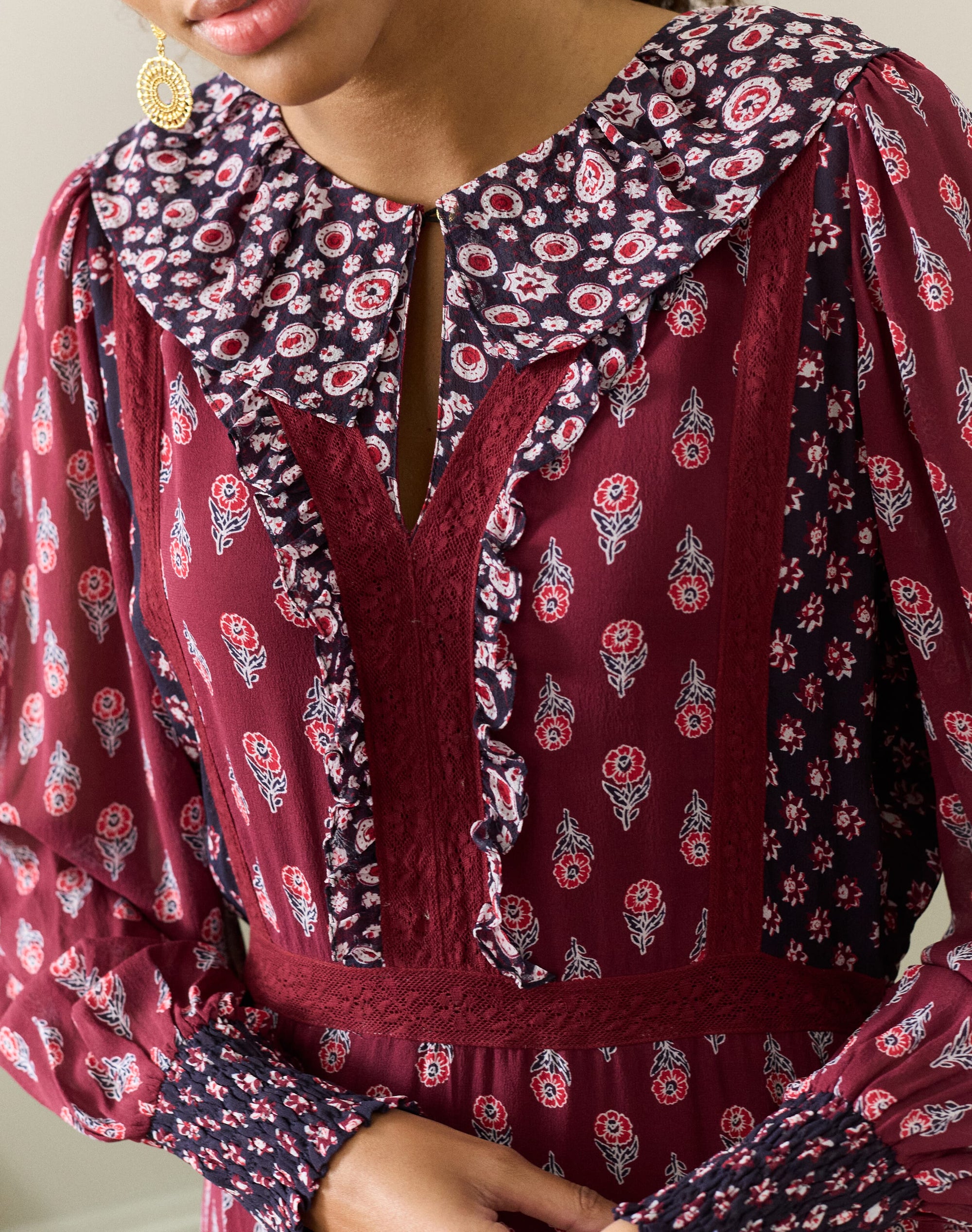 Silk Patchwork Dress