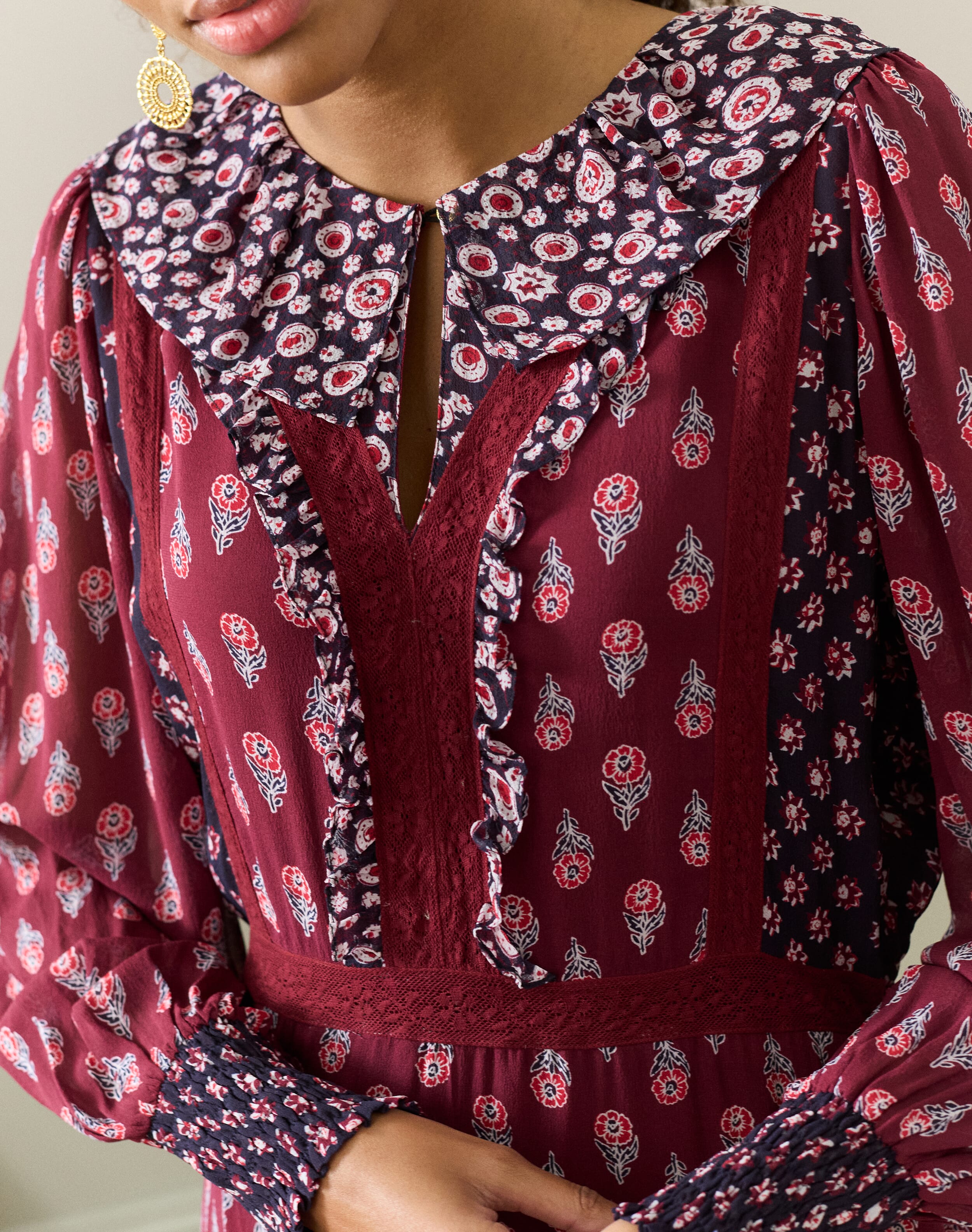 Silk Patchwork Dress