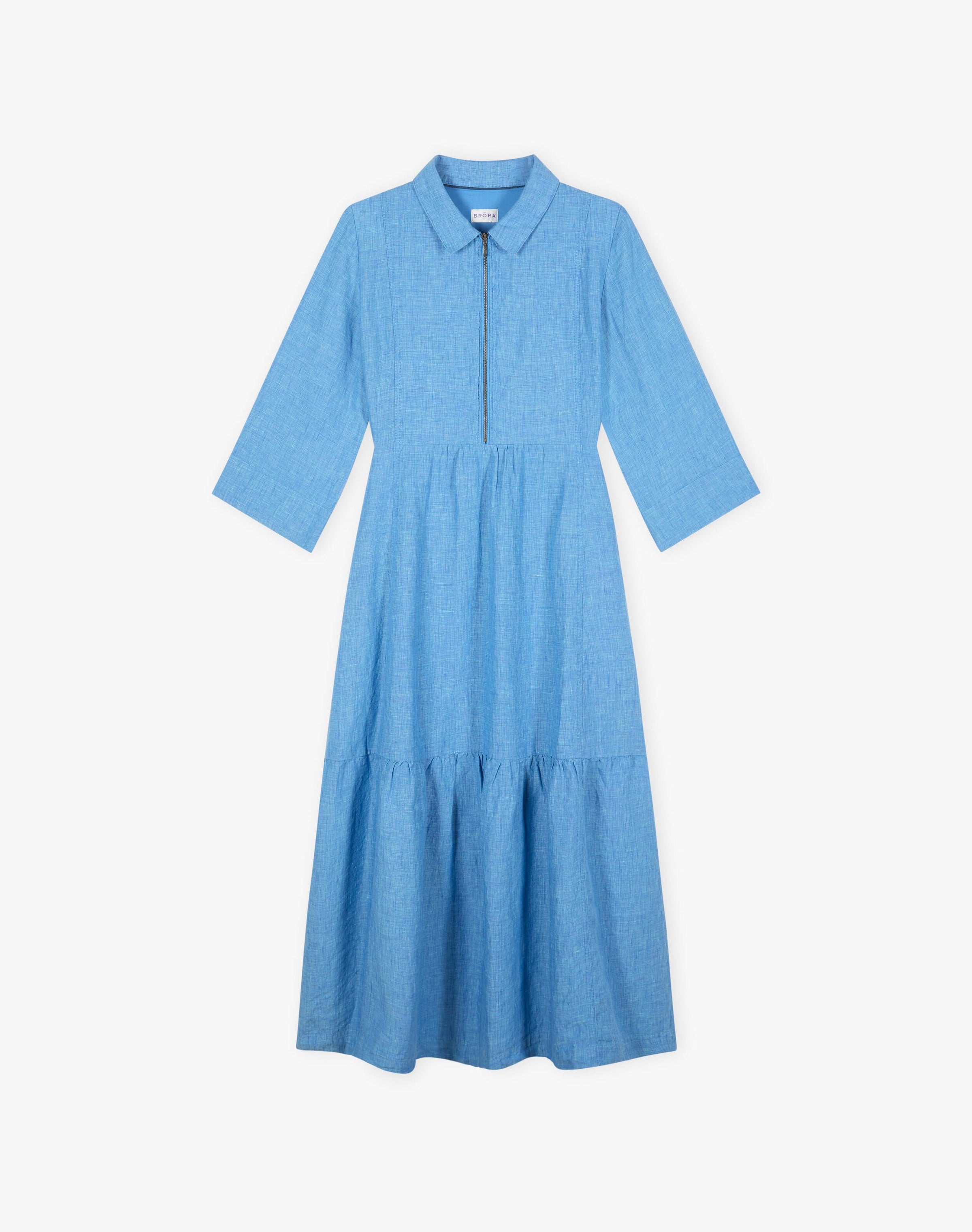 Textured Weave Linen Shirt Dress