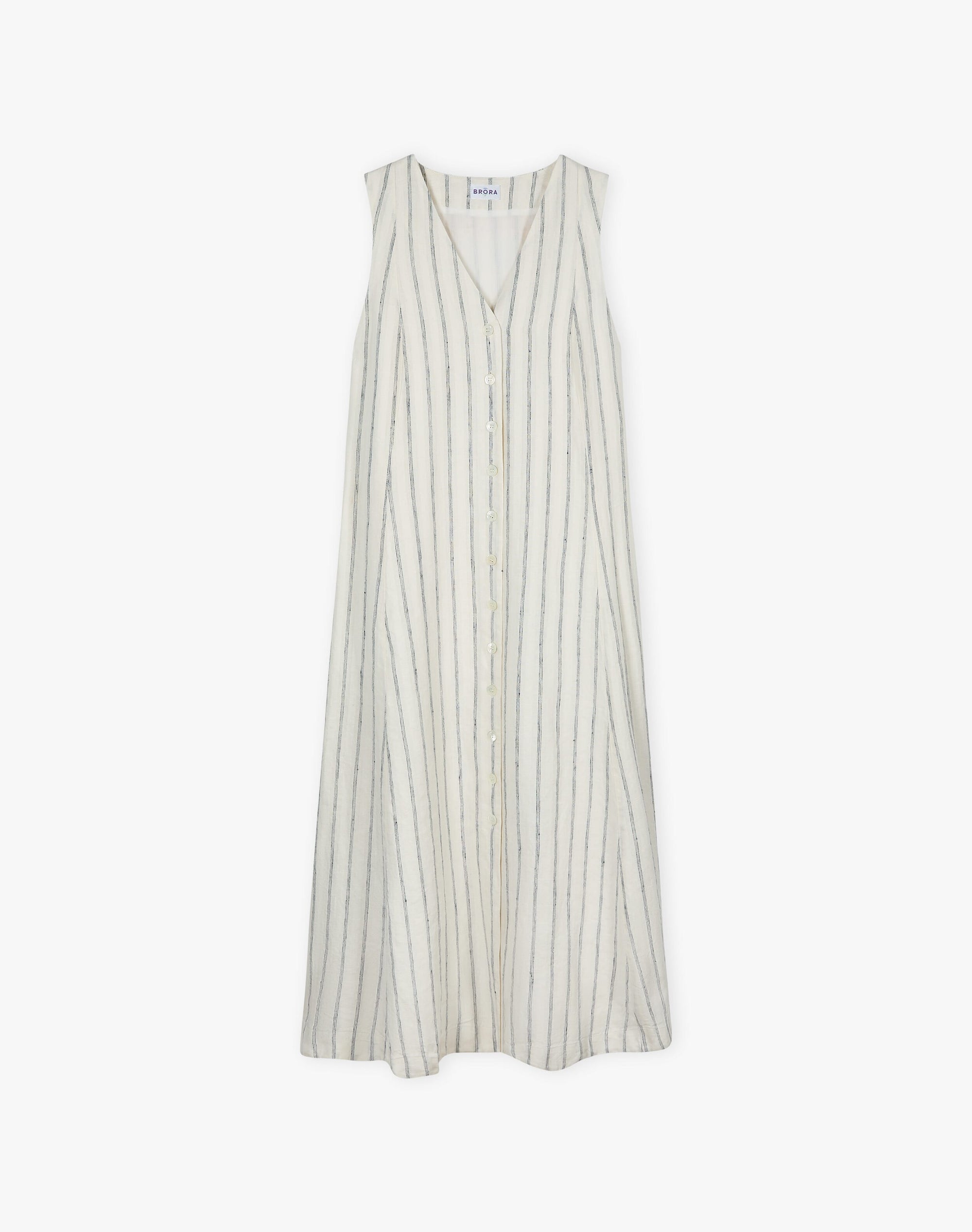 Stripe Linen Pinafore Dress