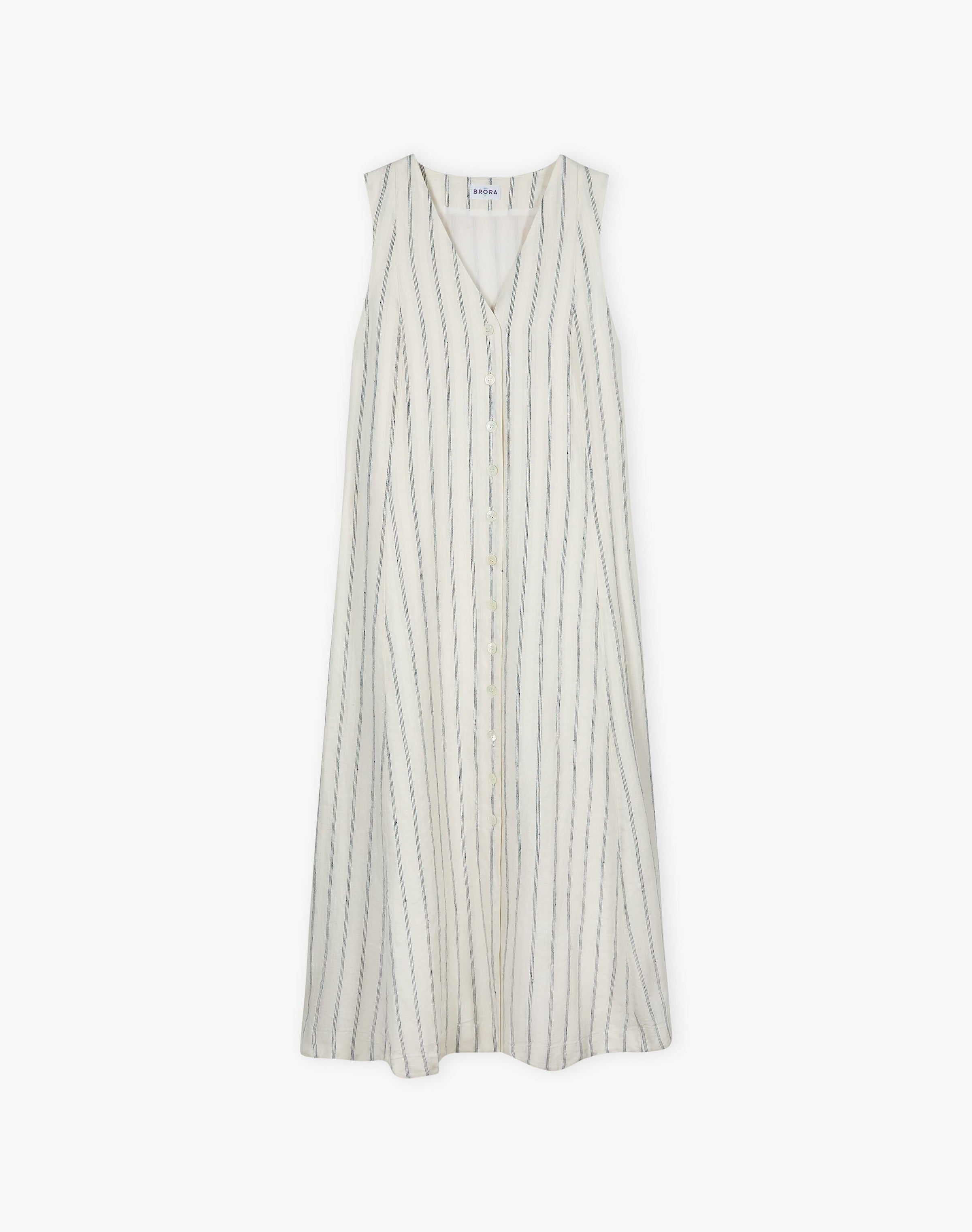 Stripe Linen Pinafore Dress