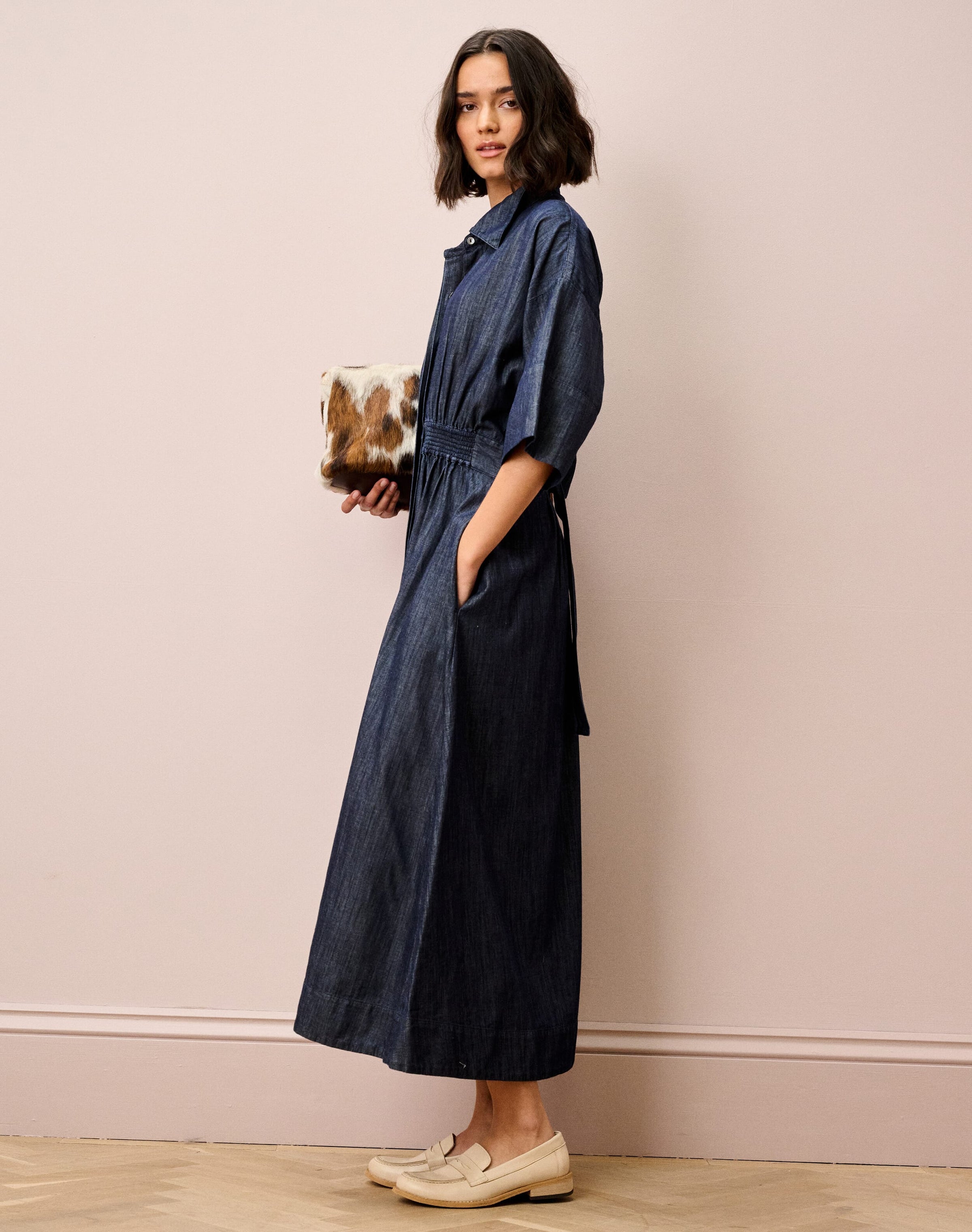 Cotton Denim Shirt Dress