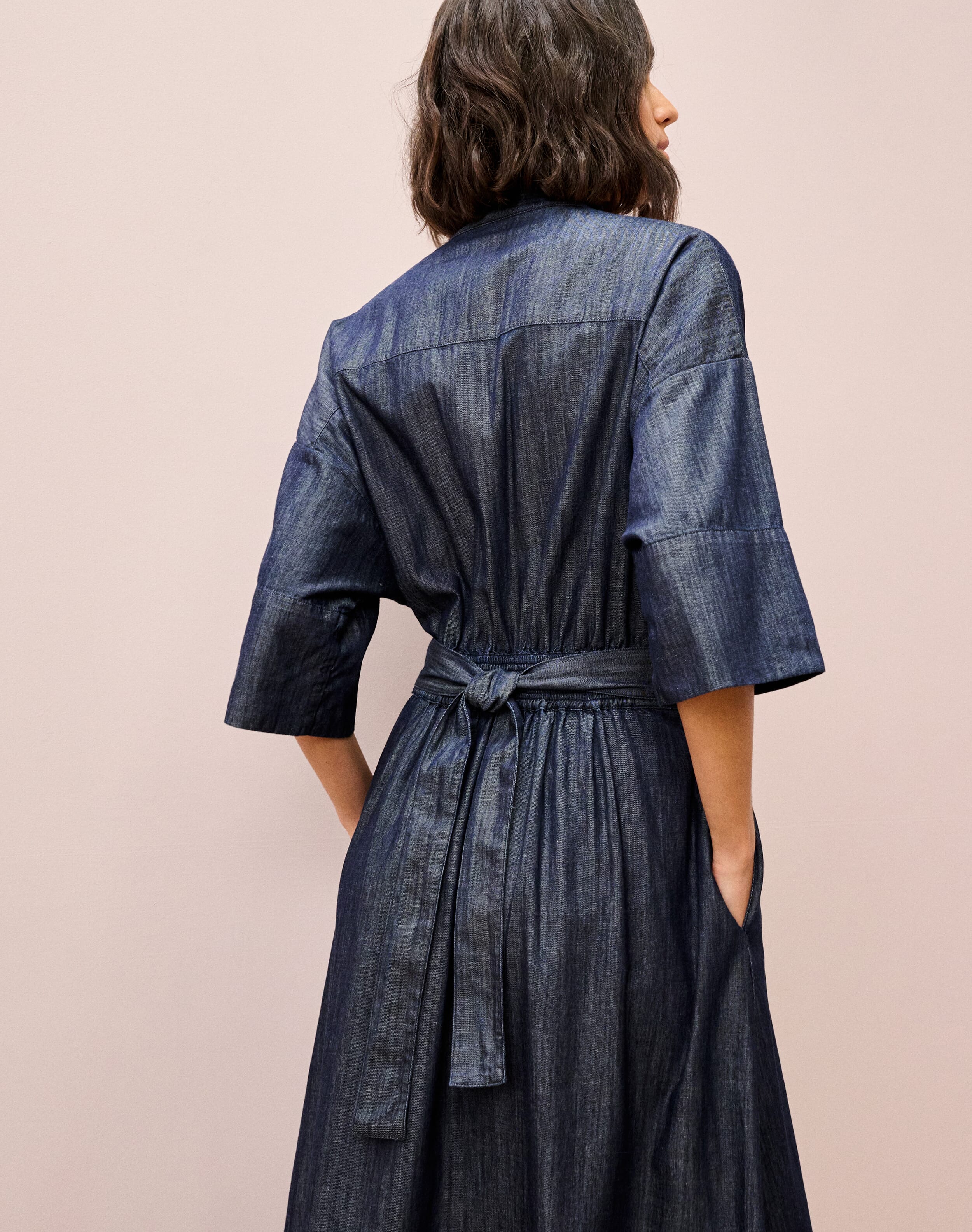 Cotton Denim Shirt Dress