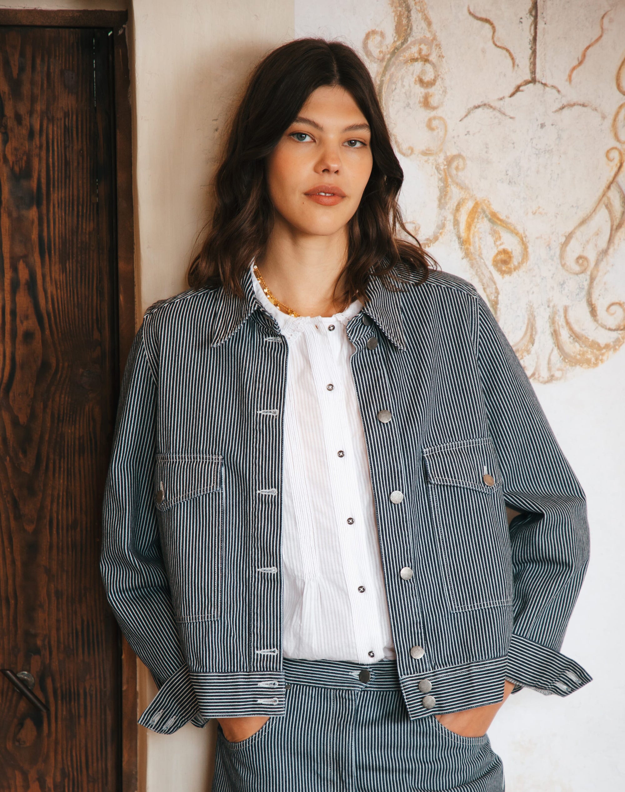 Stripe Cotton Canvas Jacket