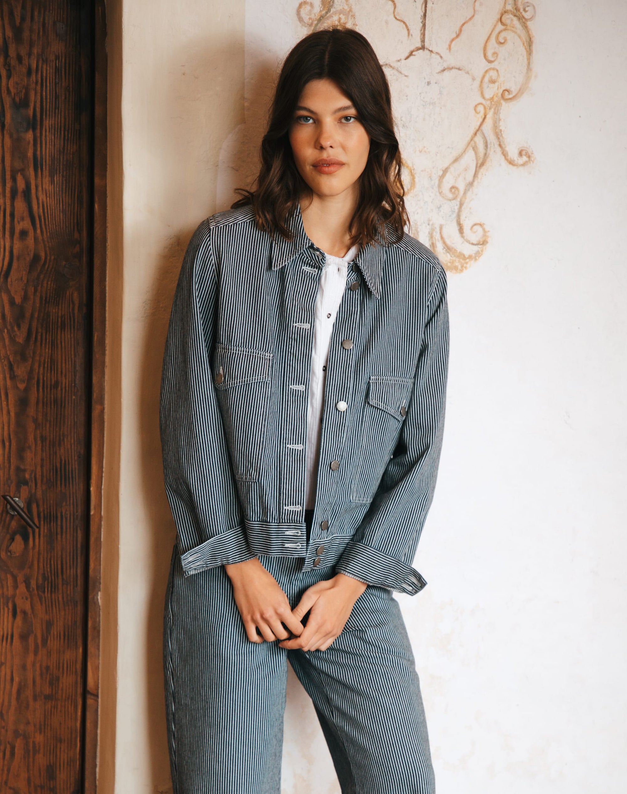 Stripe Cotton Canvas Jacket