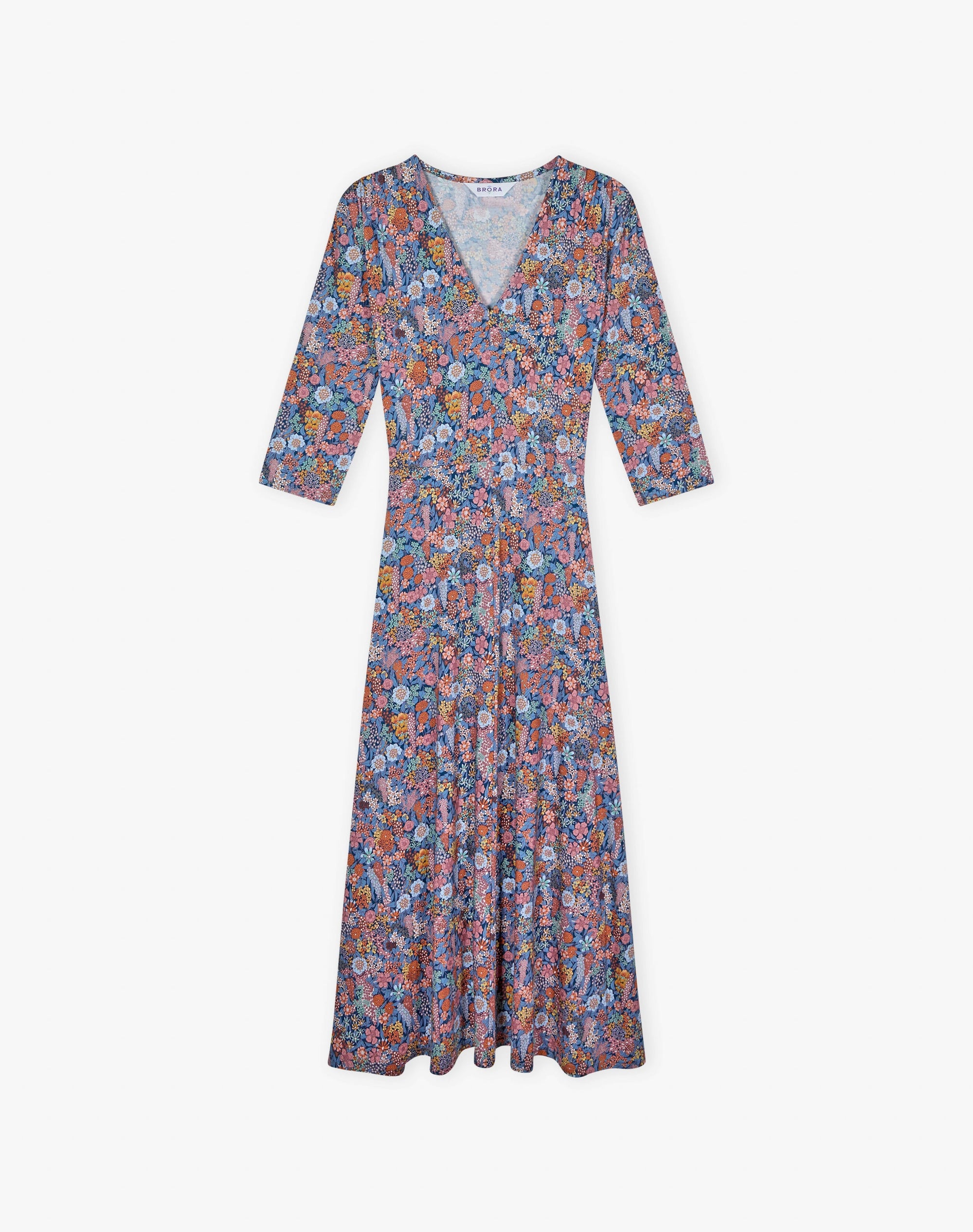 Liberty Print Jersey V Neck Dress
