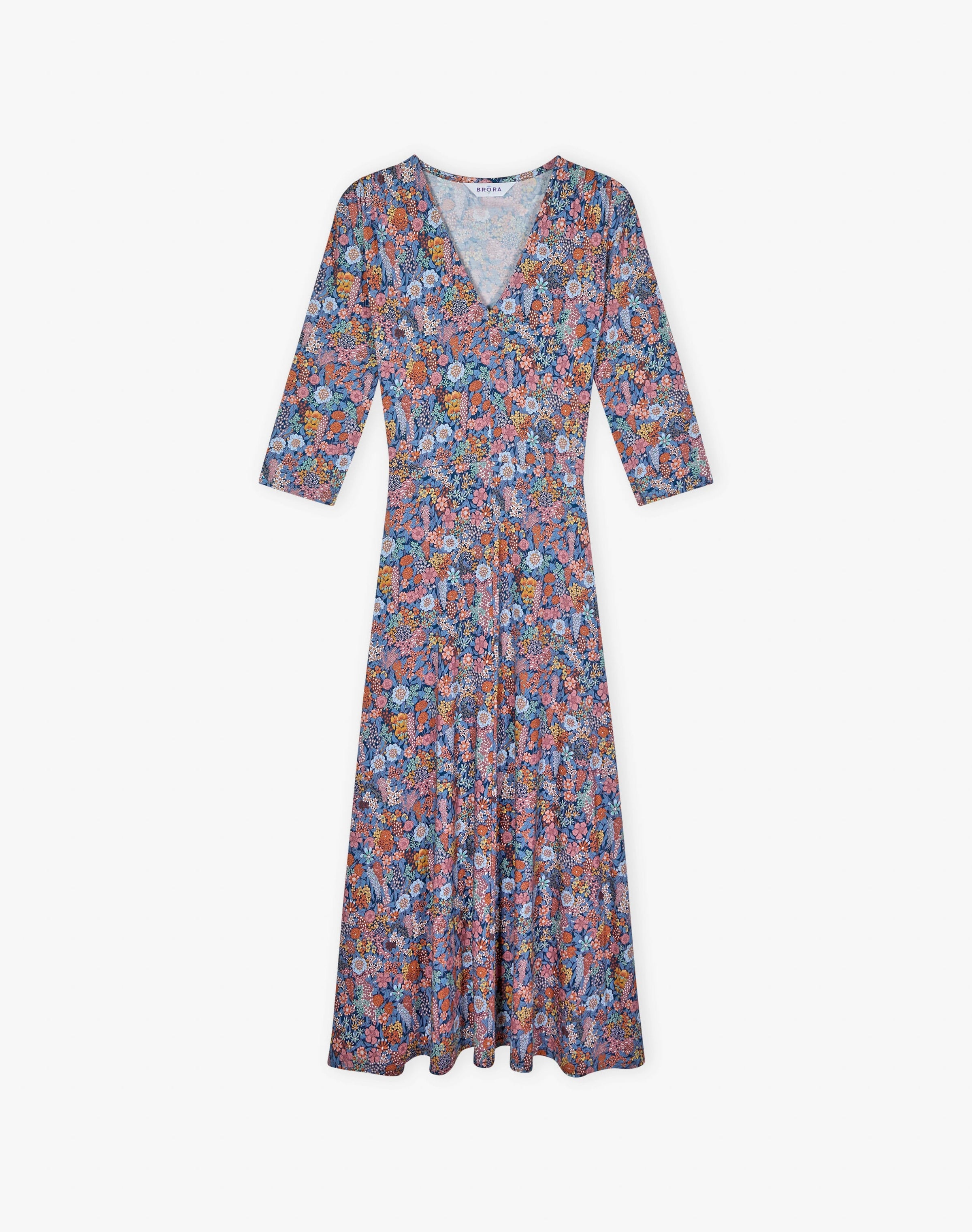 Liberty Print Jersey V Neck Dress