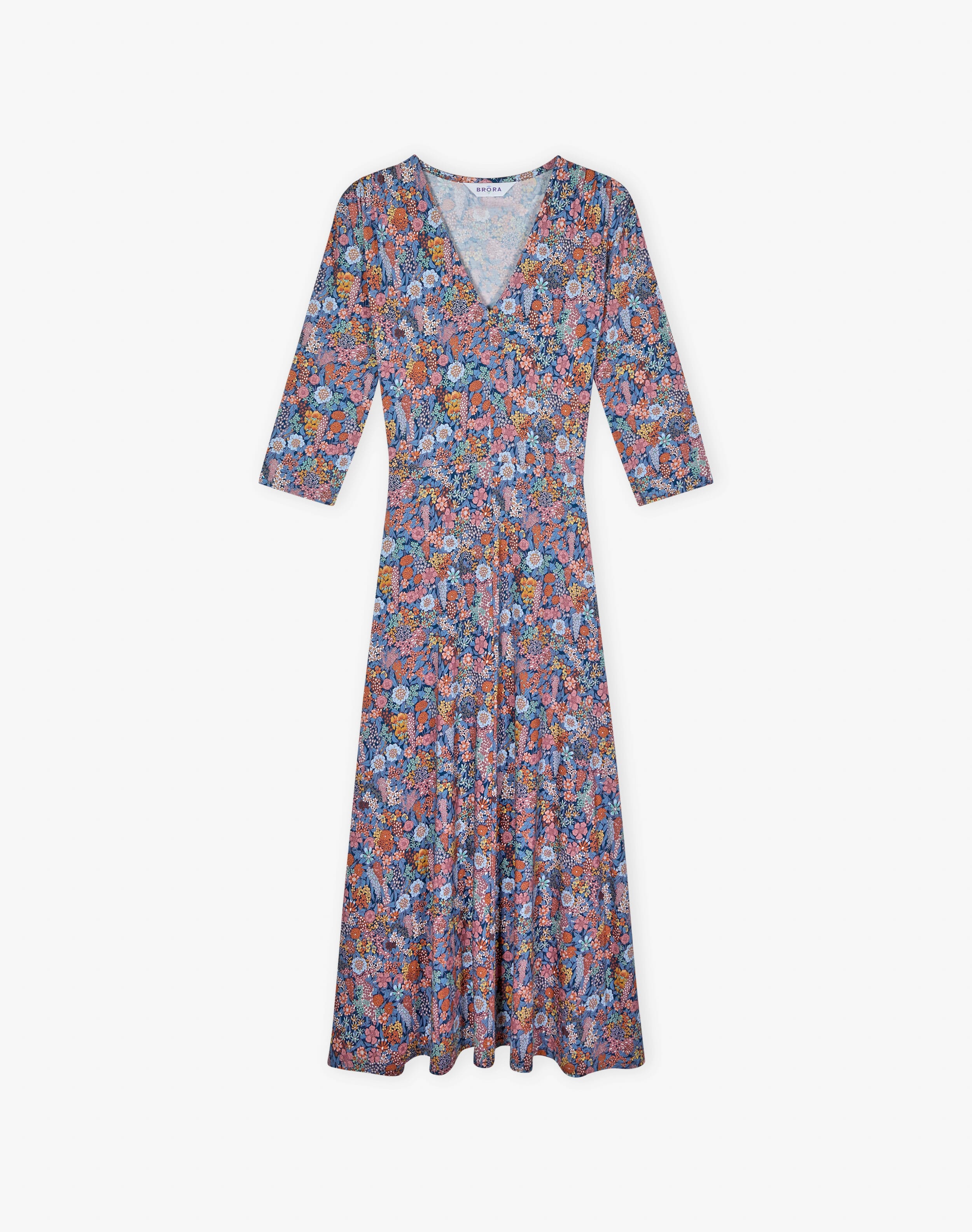 Liberty Print Jersey V Neck Dress