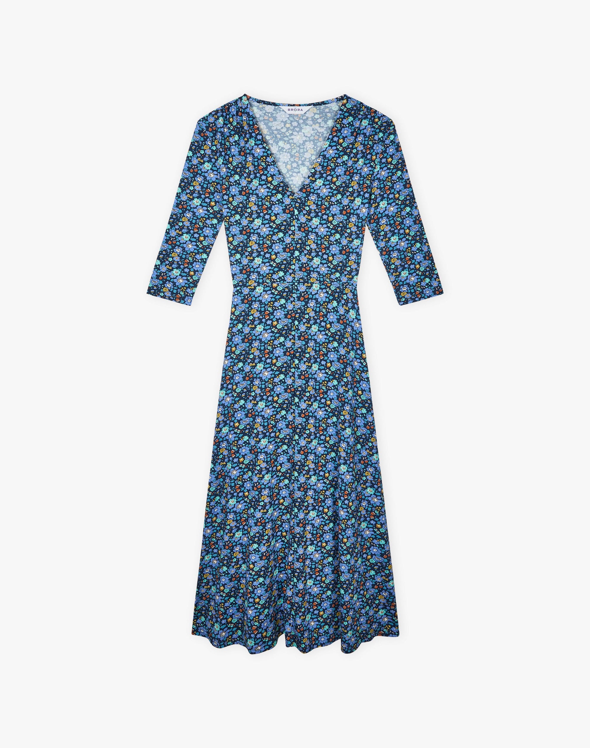 Liberty Print Jersey V Neck Dress