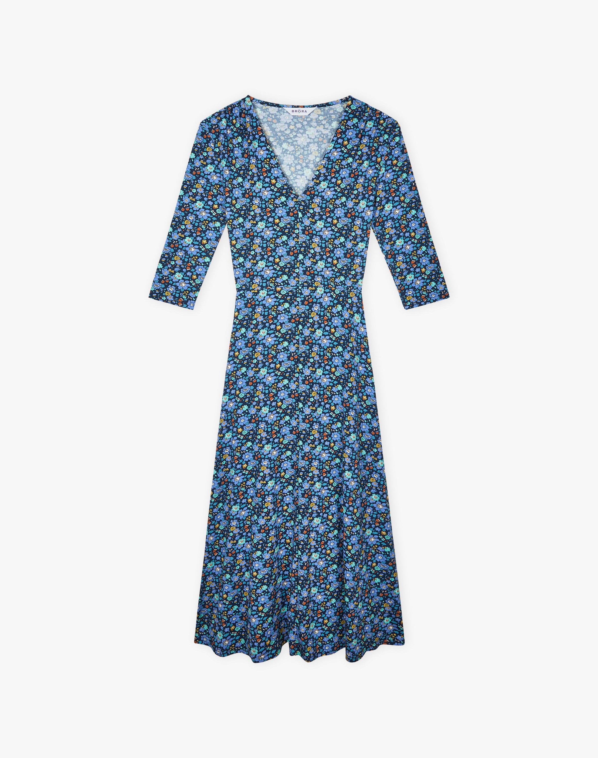 Liberty Print Jersey V Neck Dress
