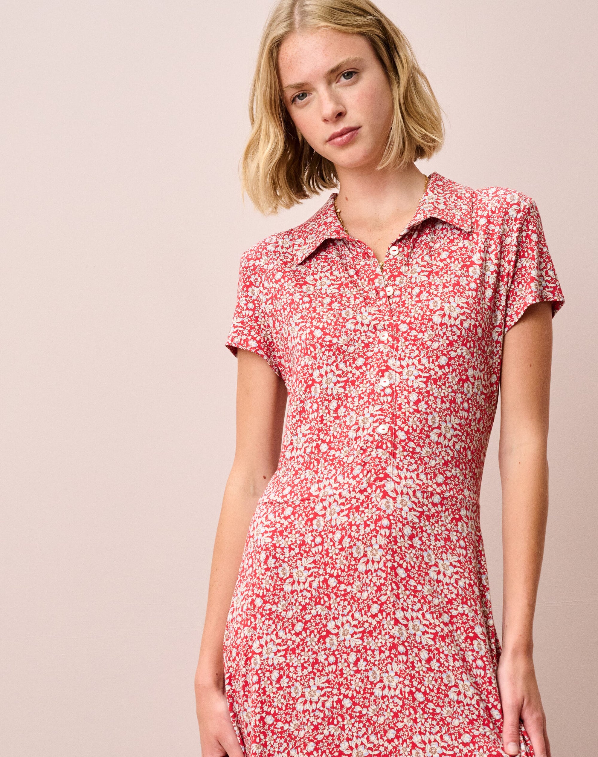 Liberty Jersey Cap Sleeve Shirt Dress