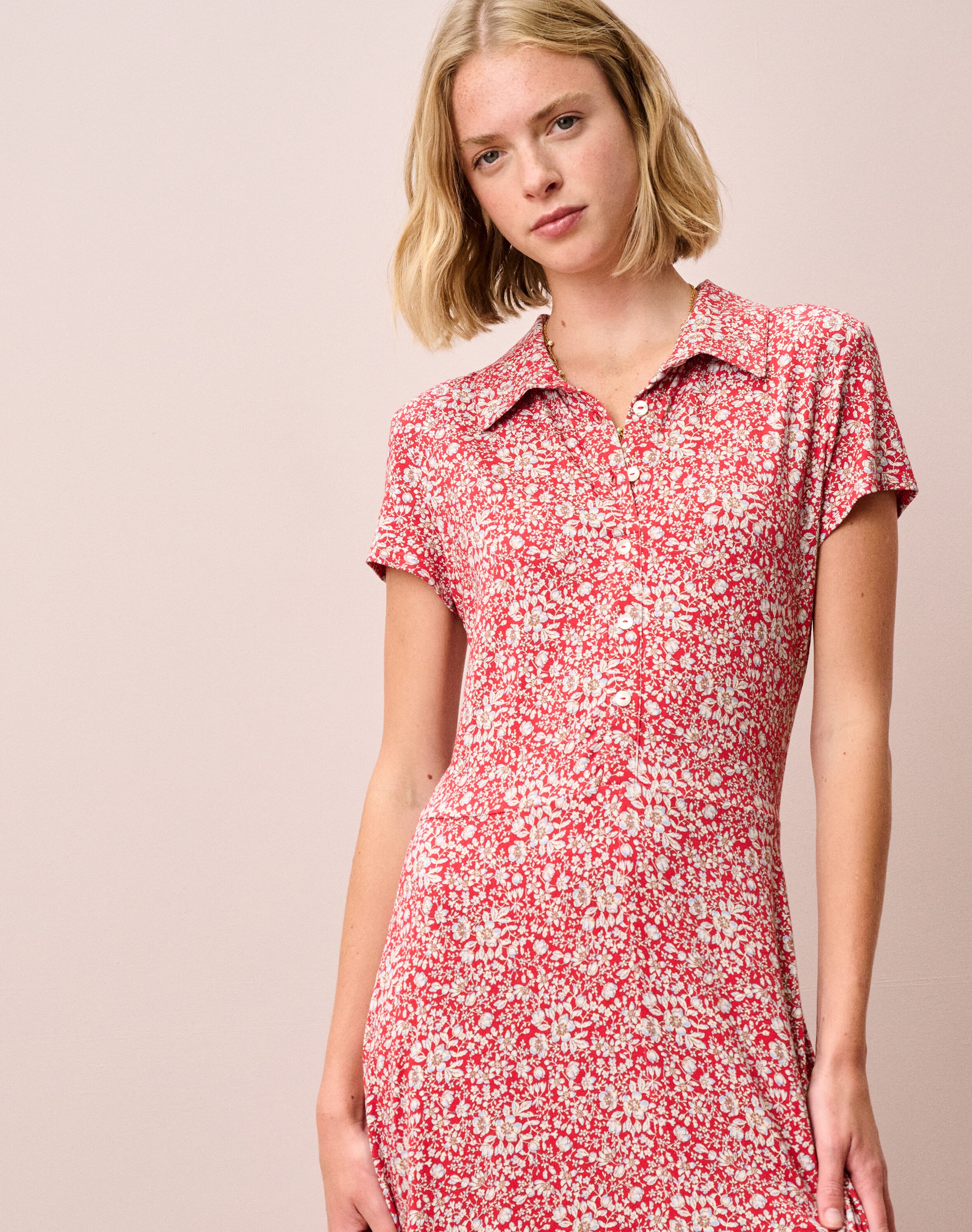 Liberty Jersey Cap Sleeve Shirt Dress