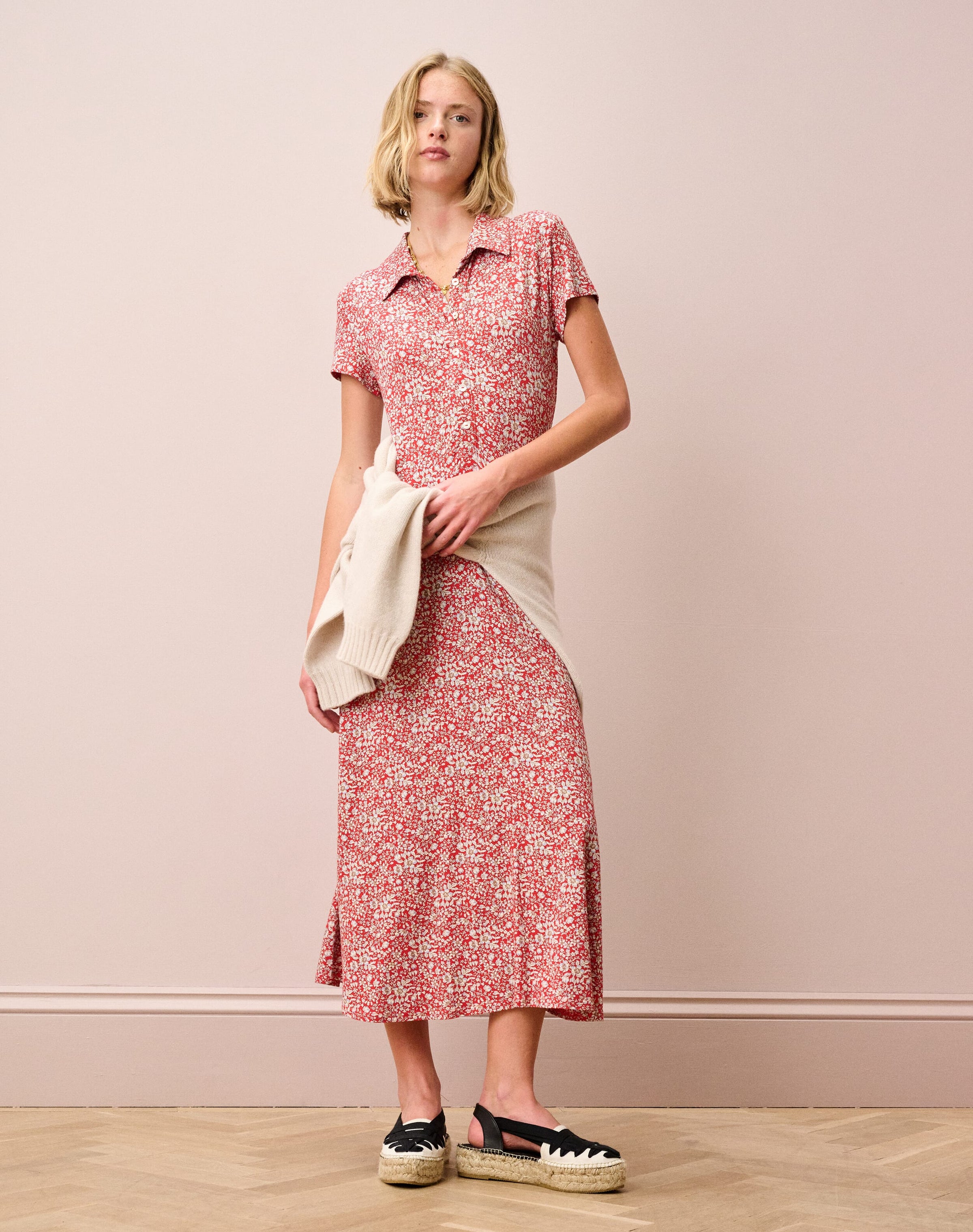 Liberty Jersey Cap Sleeve Shirt Dress