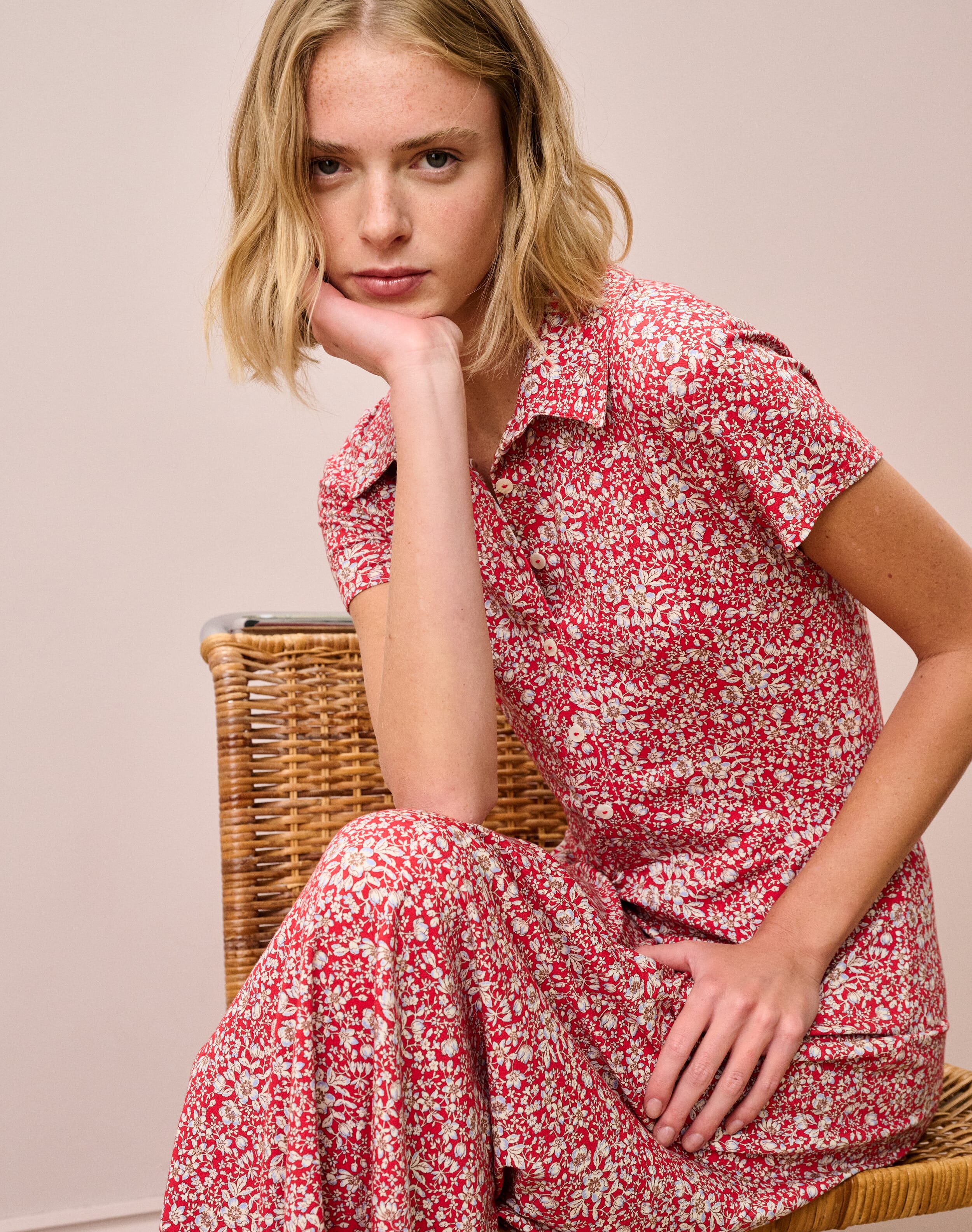 Liberty Jersey Cap Sleeve Shirt Dress