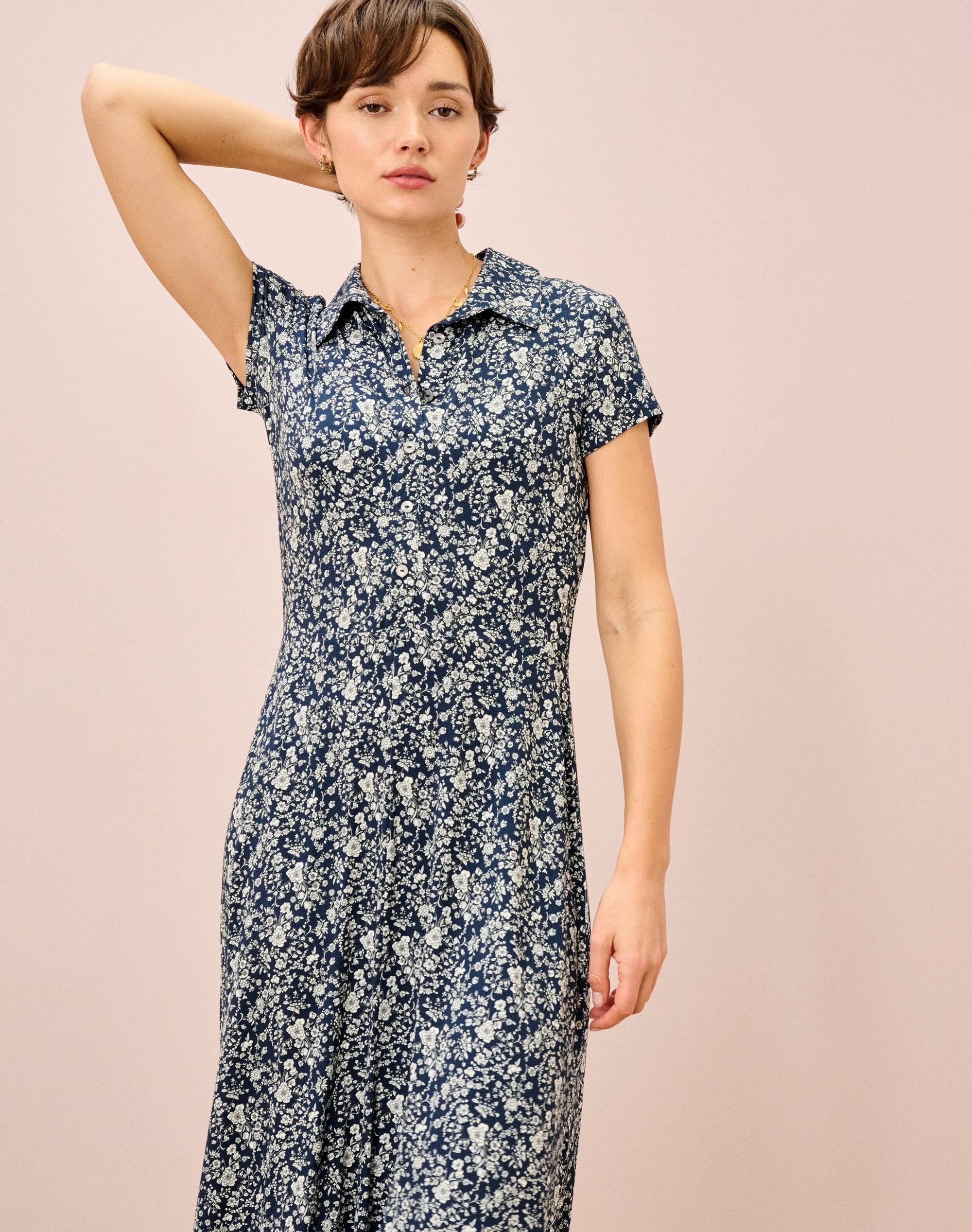Liberty Jersey Cap Sleeve Shirt Dress