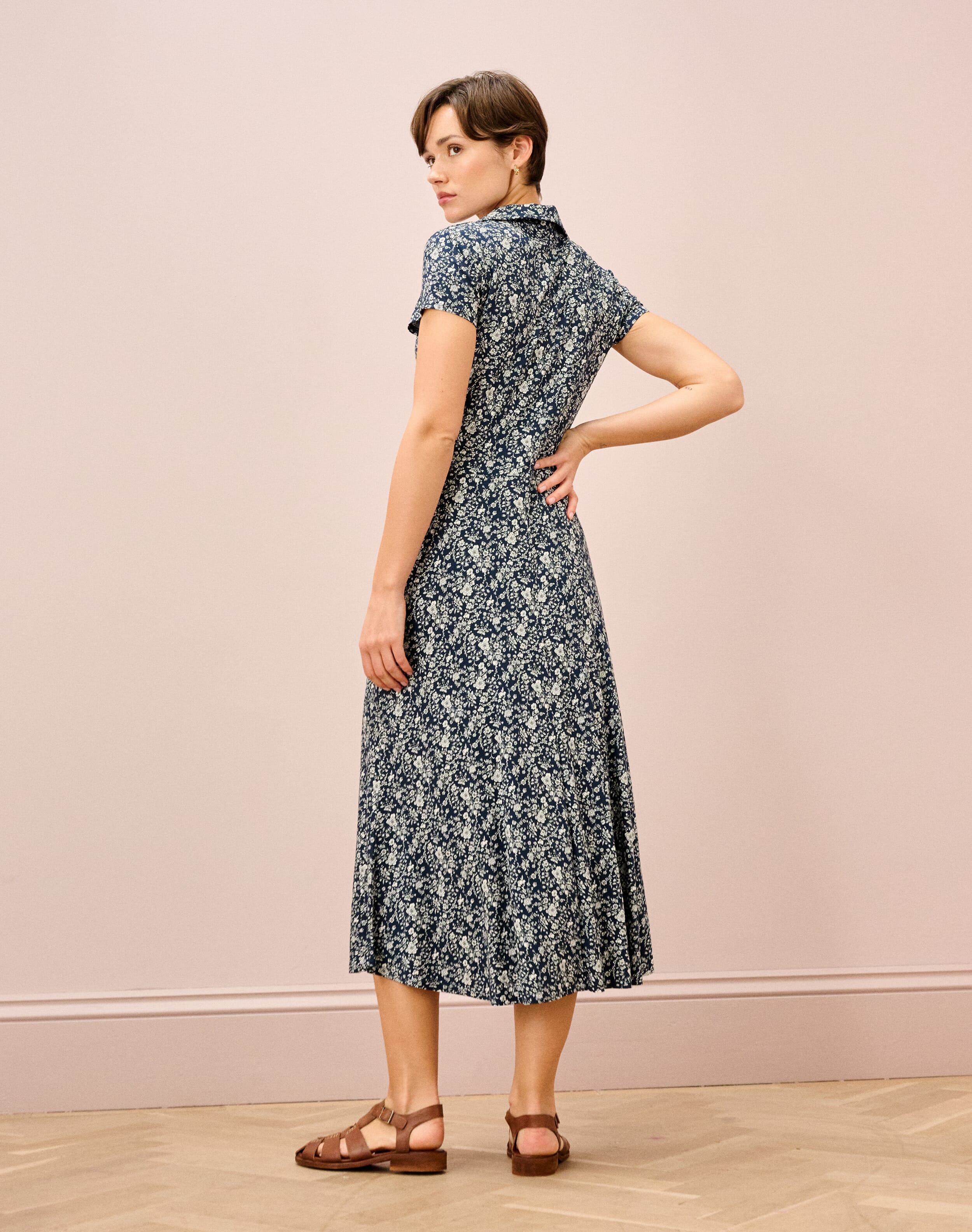 Liberty Jersey Cap Sleeve Shirt Dress