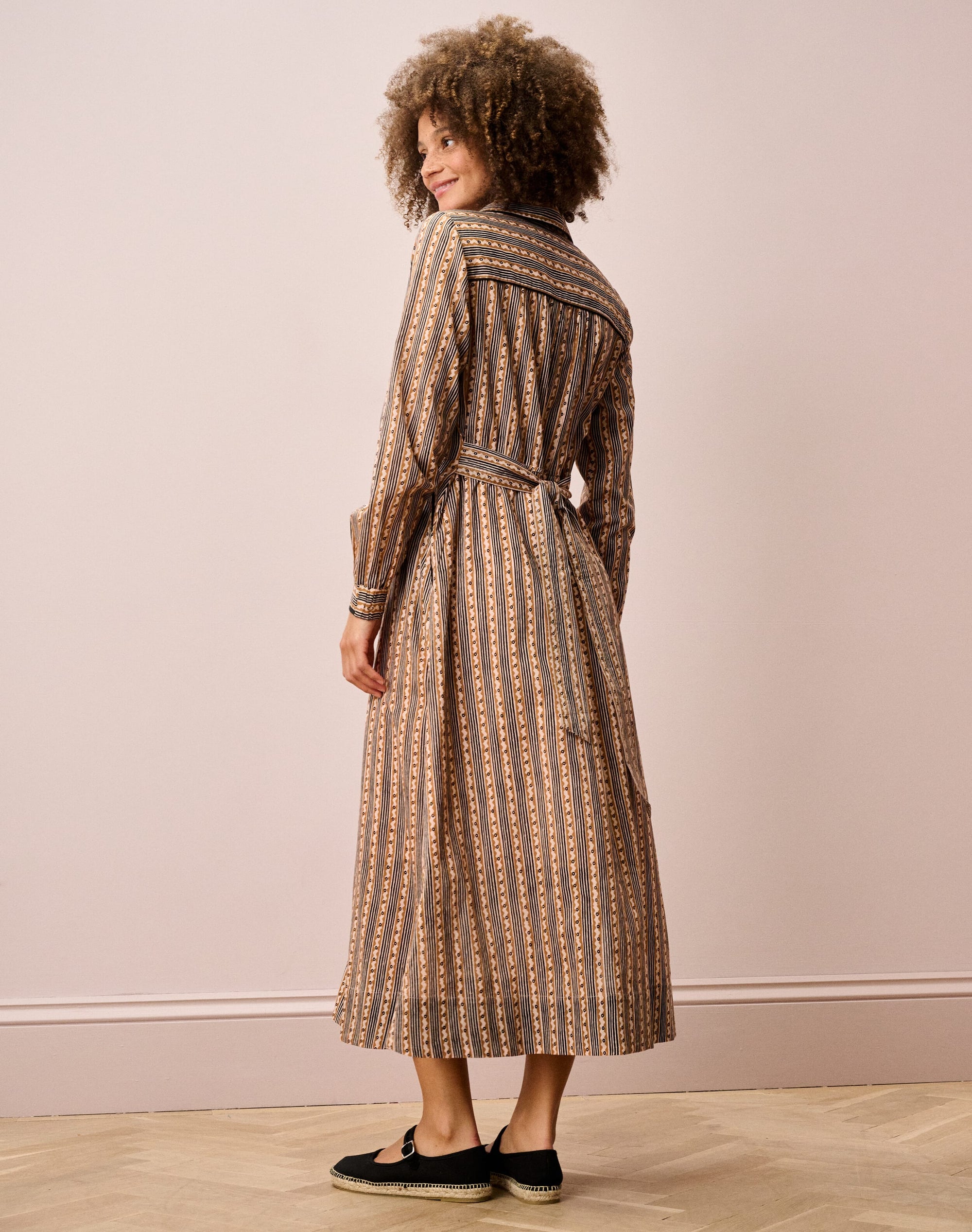 Cotton Stripe Shirt Dress