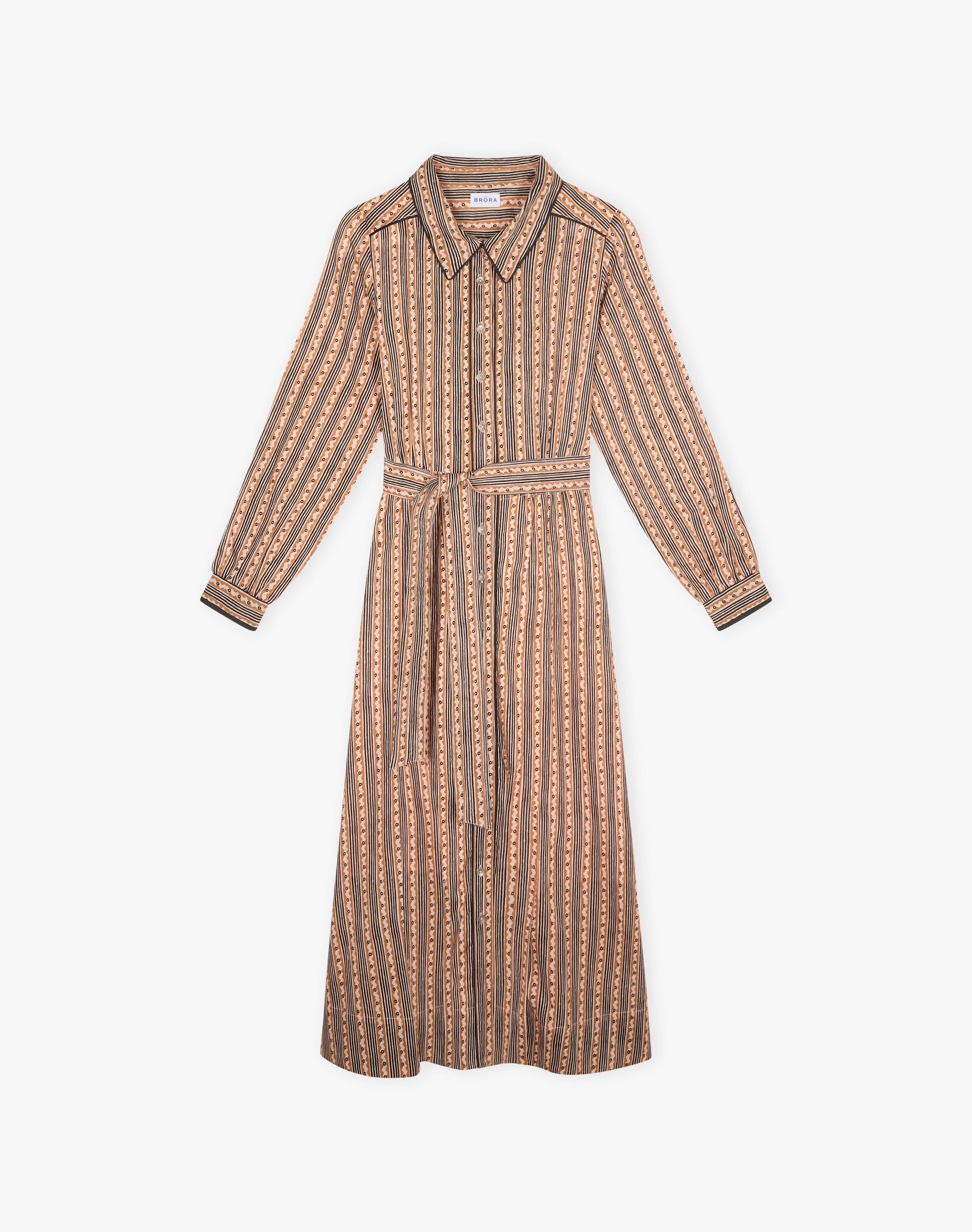 Cotton Stripe Shirt Dress