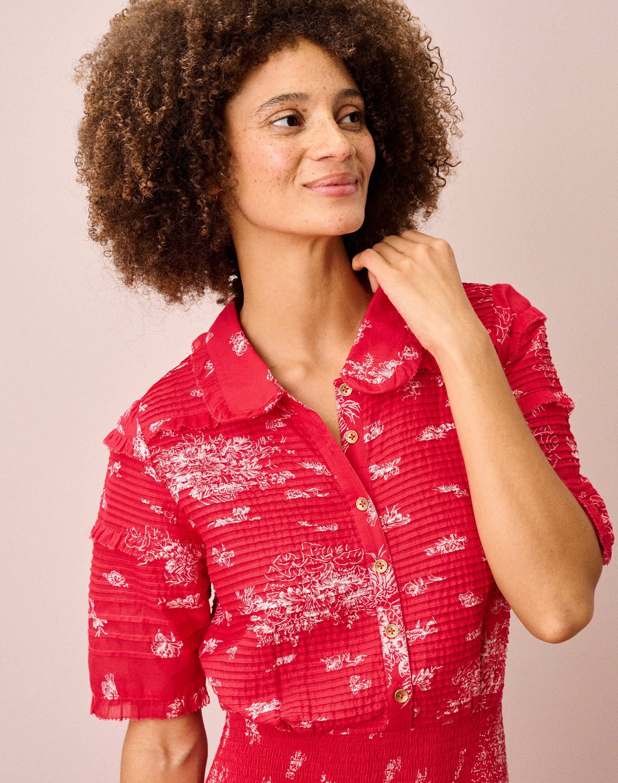 Organic Cotton Pintuck Shirt Dress