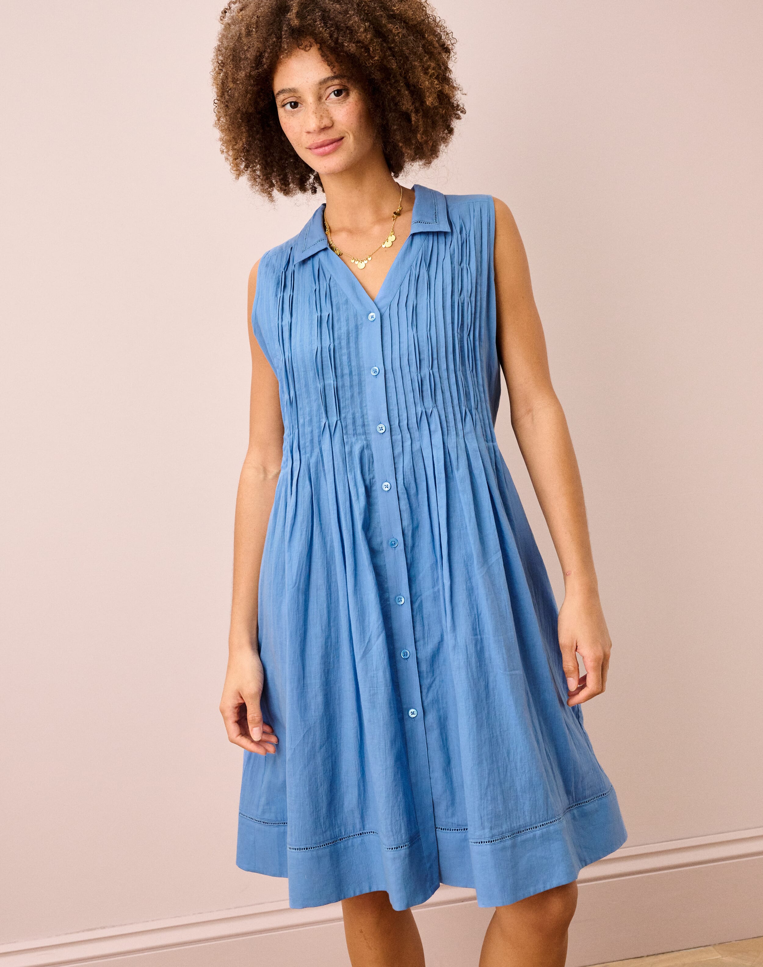 Organic Cotton Pintuck Dress
