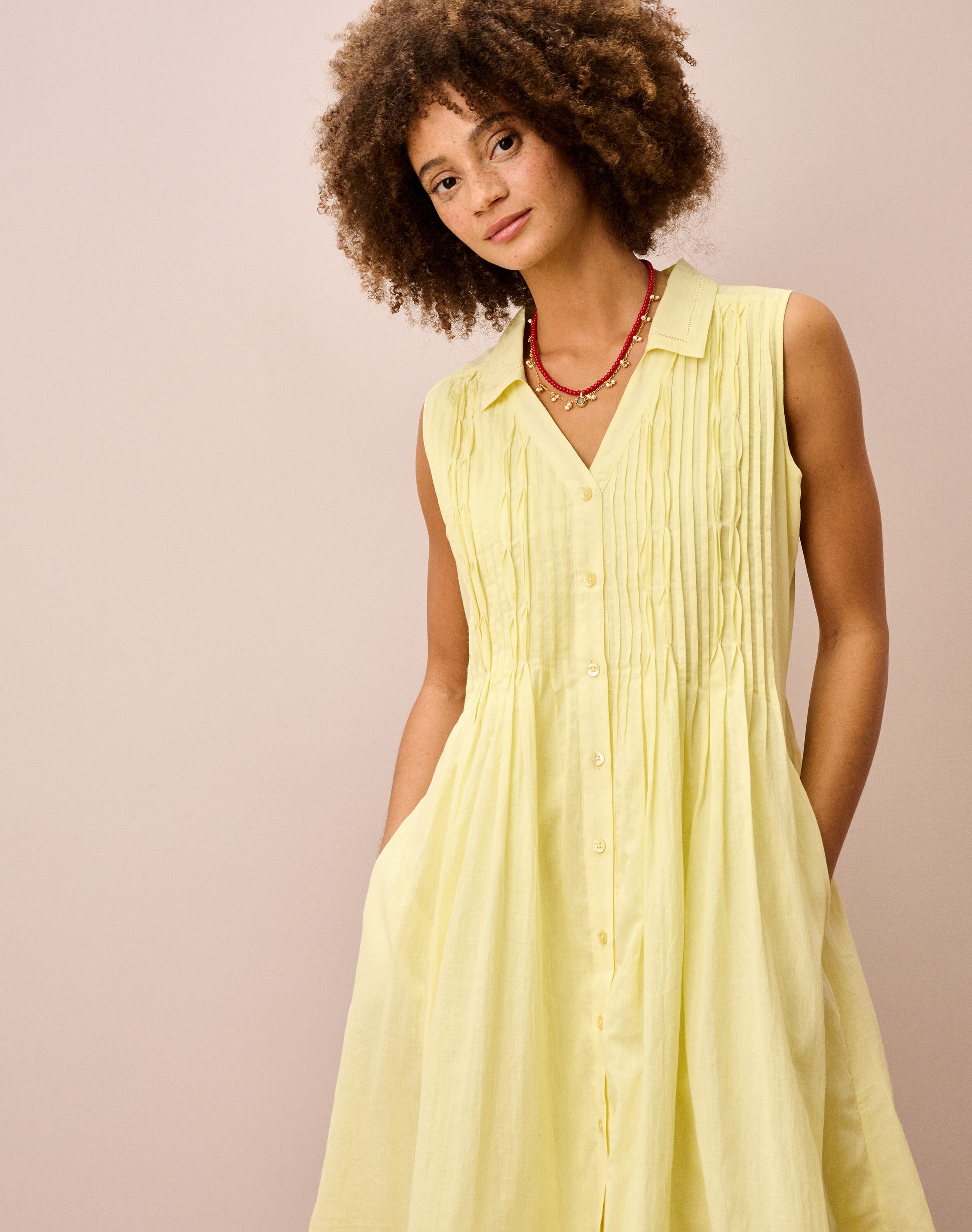 Organic Cotton Pintuck Dress