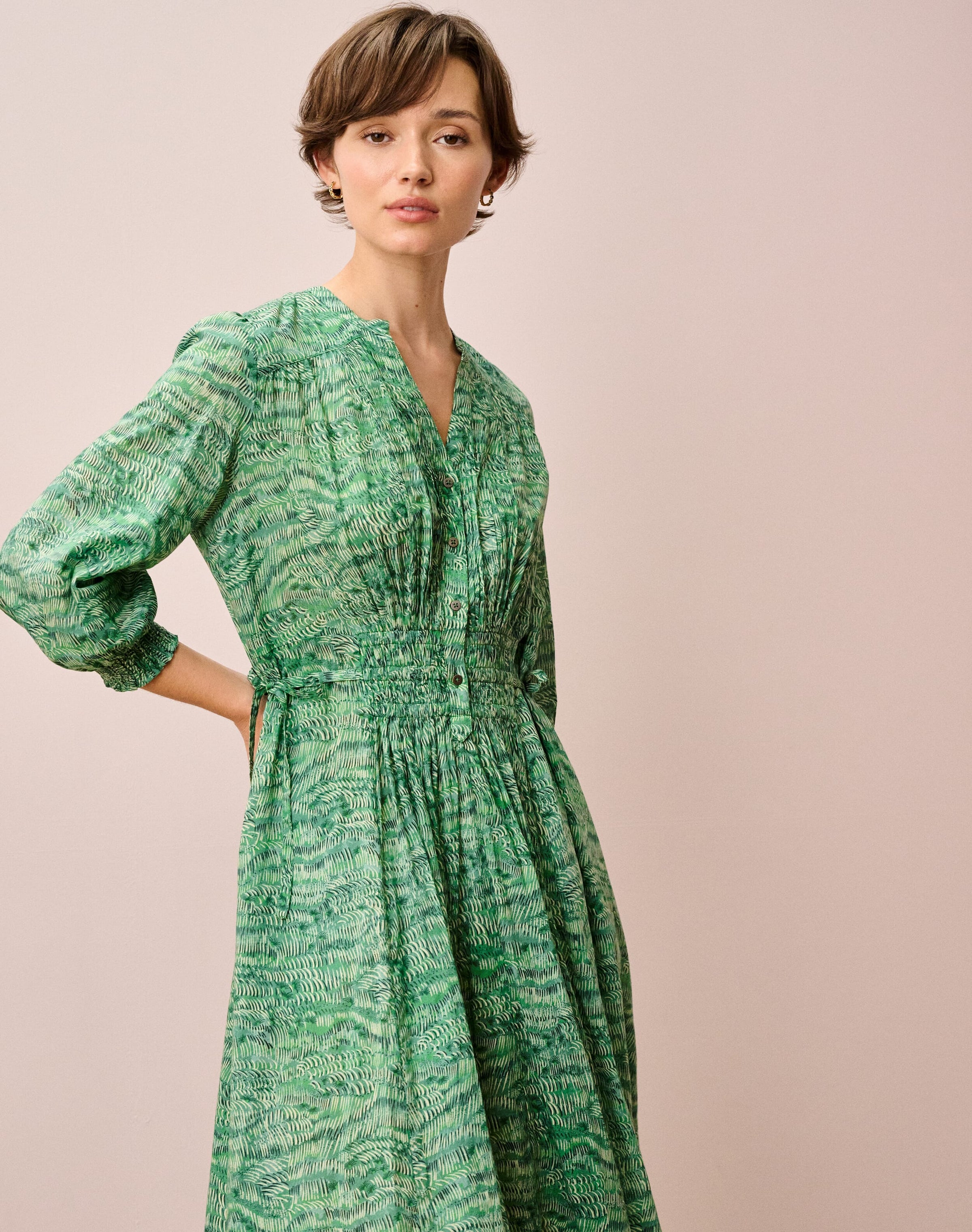 Organic Cotton Painterly Print Dress