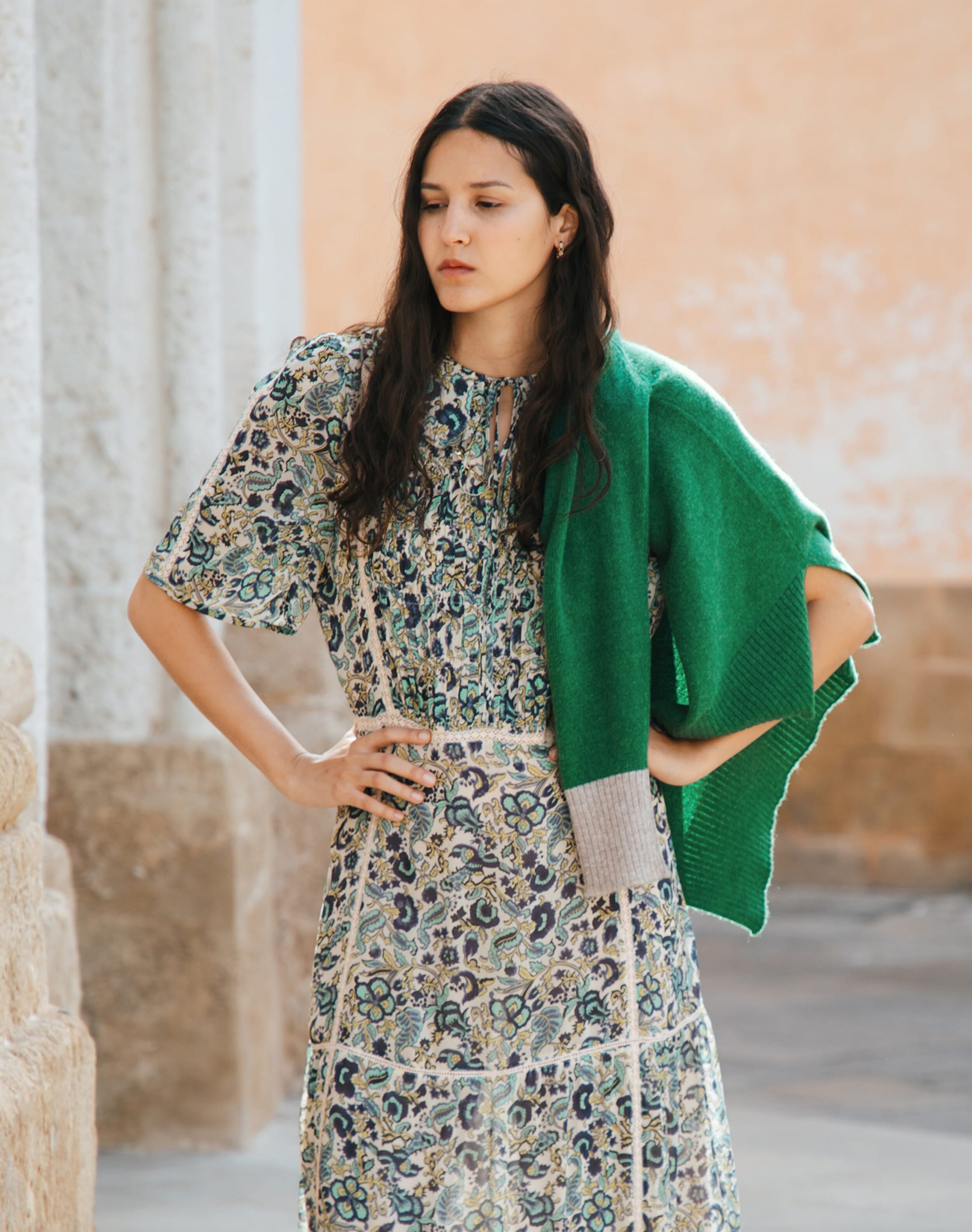 Silk Floral Print Dress