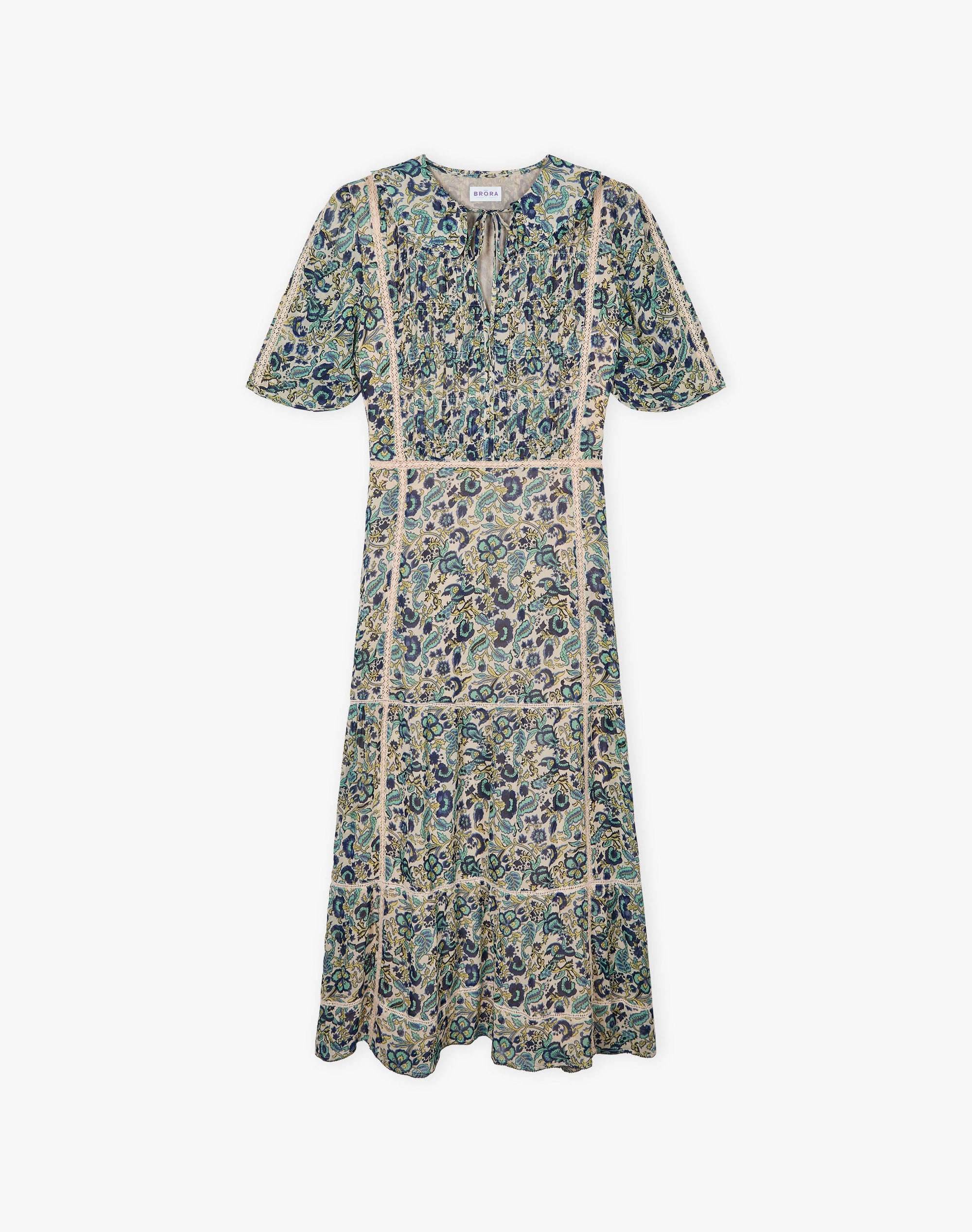 Silk Floral Print Dress