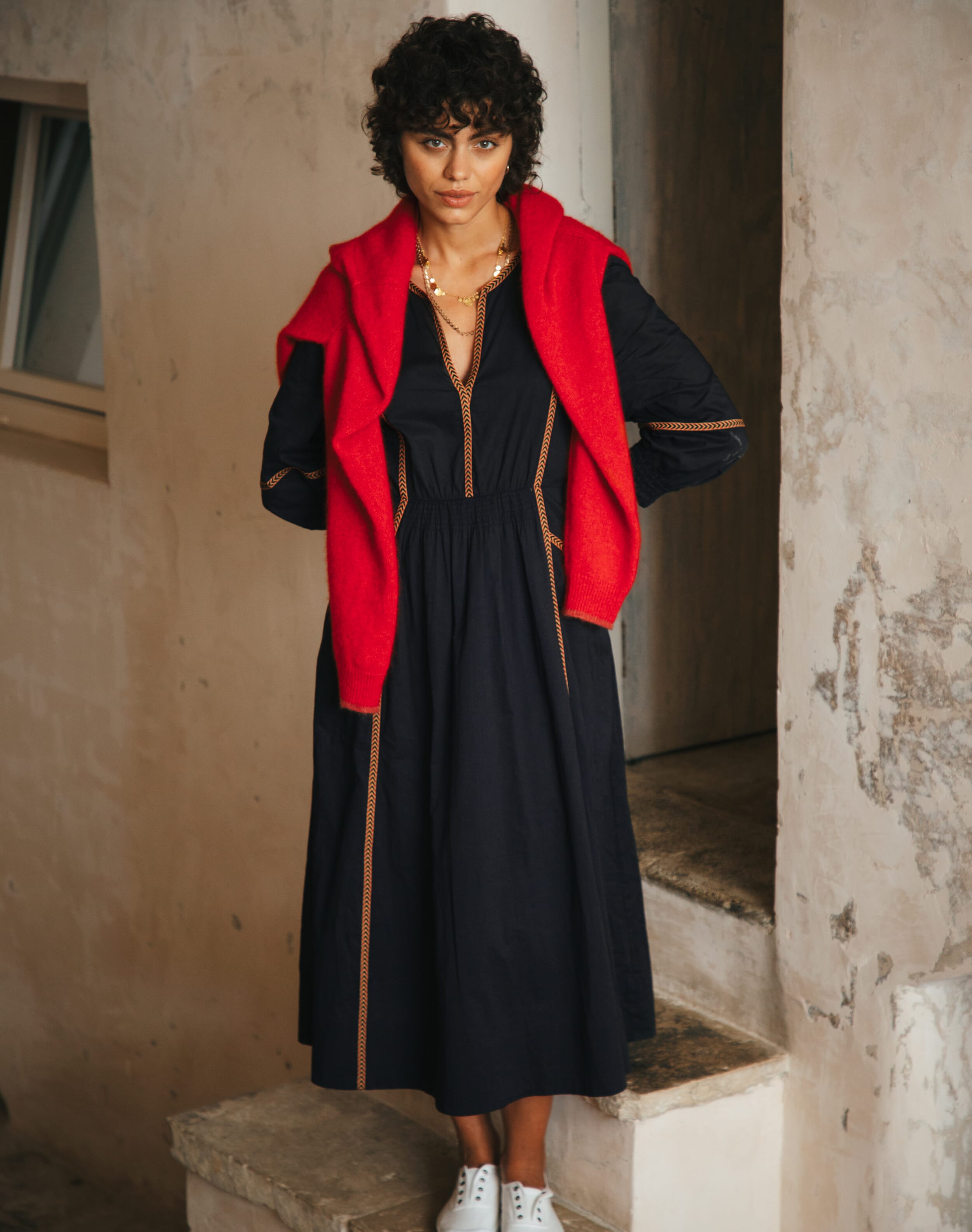 Organic Cotton Folk Ribbon Dress