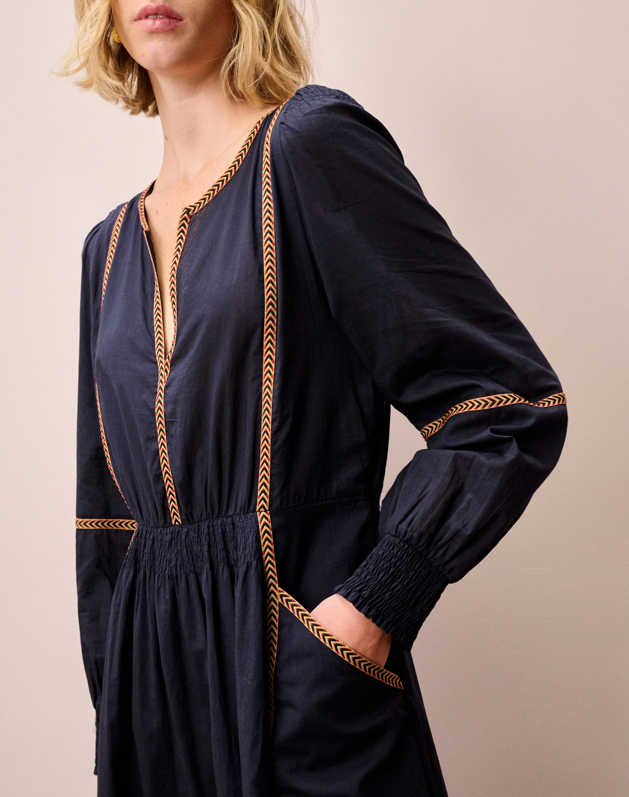 Organic Cotton Folk Ribbon Dress