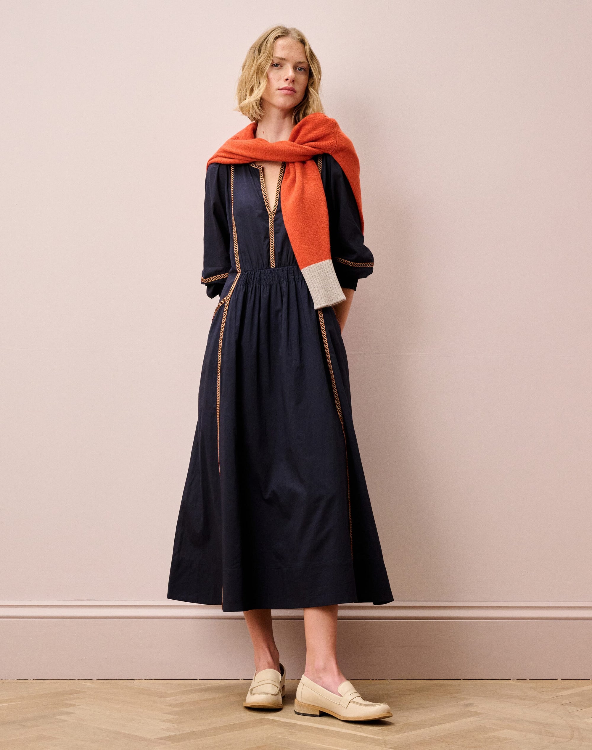 Organic Cotton Folk Ribbon Dress