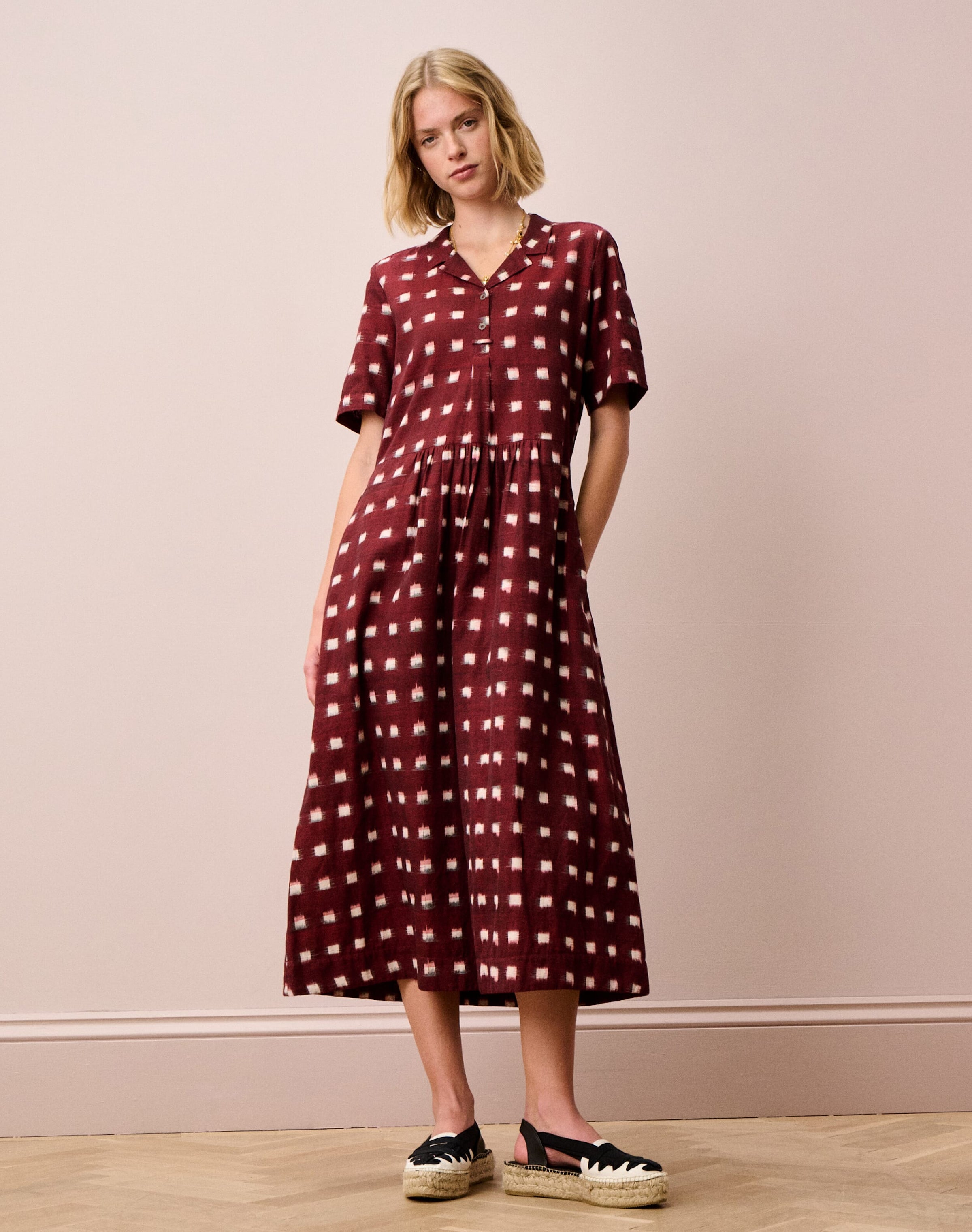 Cotton Ikat Shirt Dress
