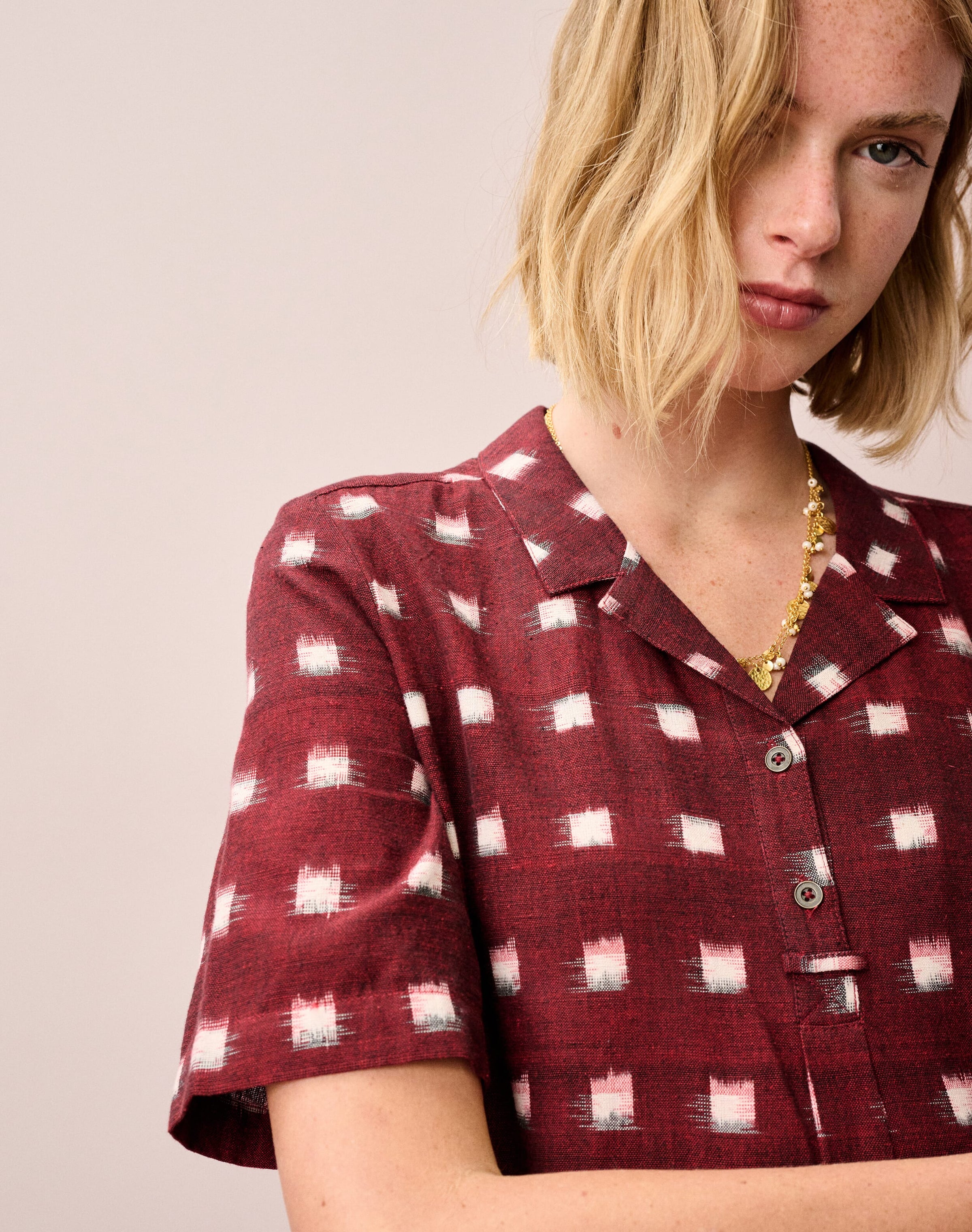 Cotton Ikat Shirt Dress
