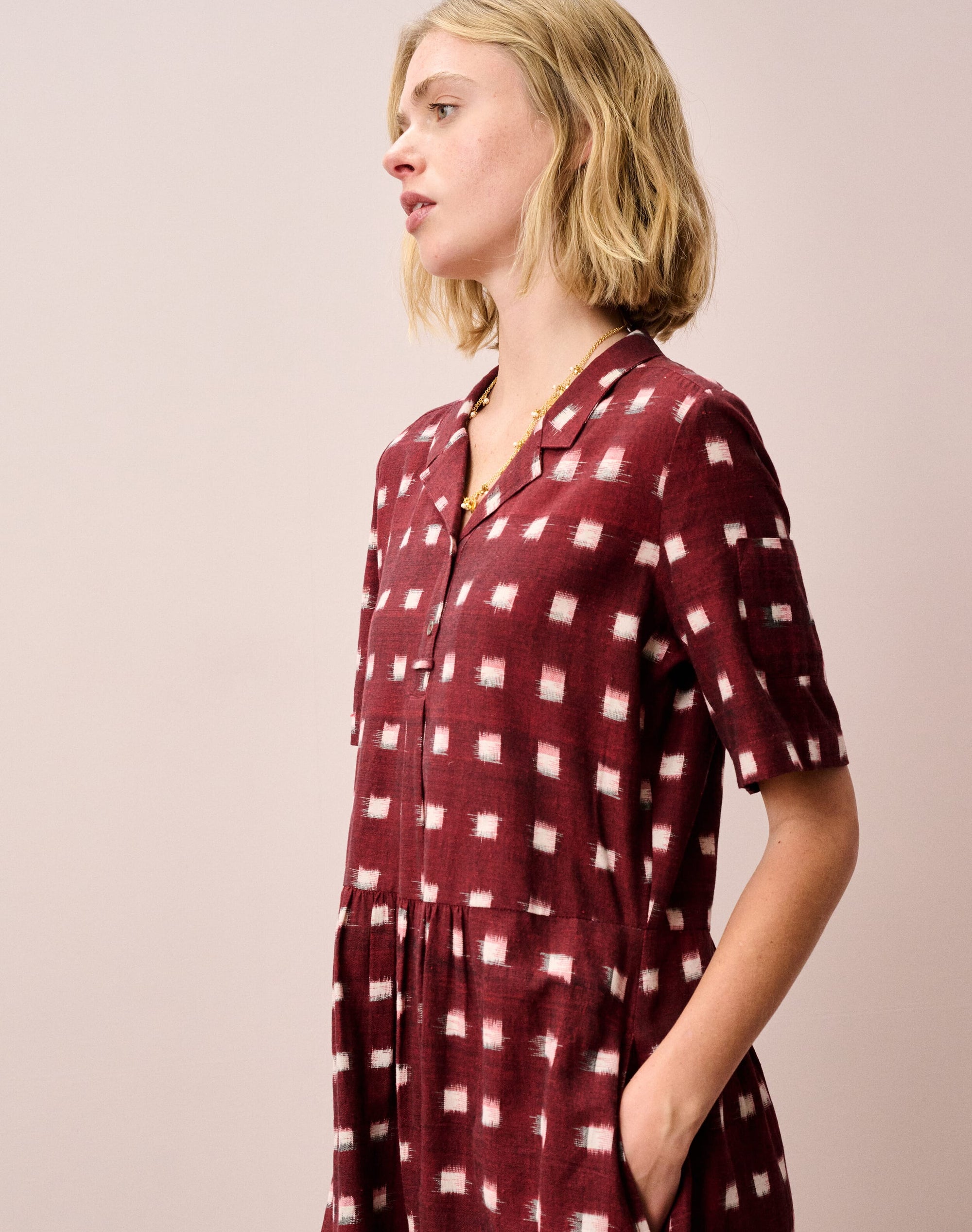 Cotton Ikat Shirt Dress