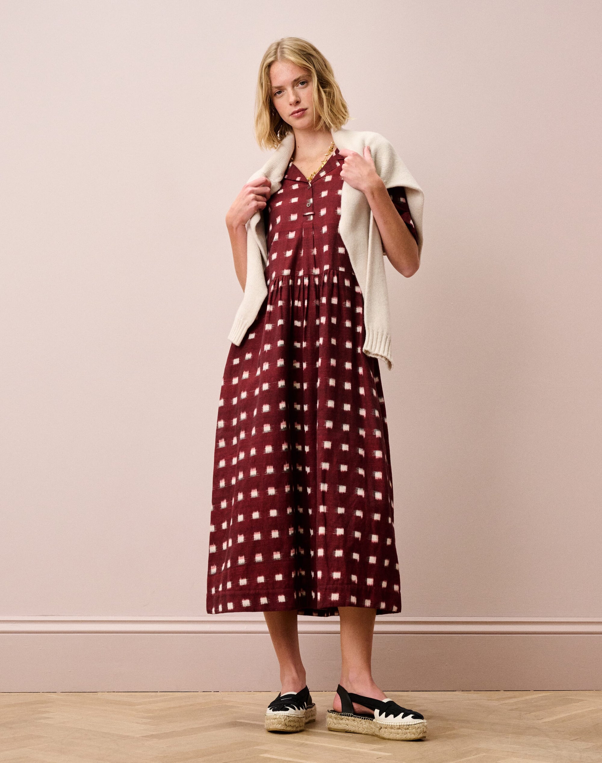 Cotton Ikat Shirt Dress