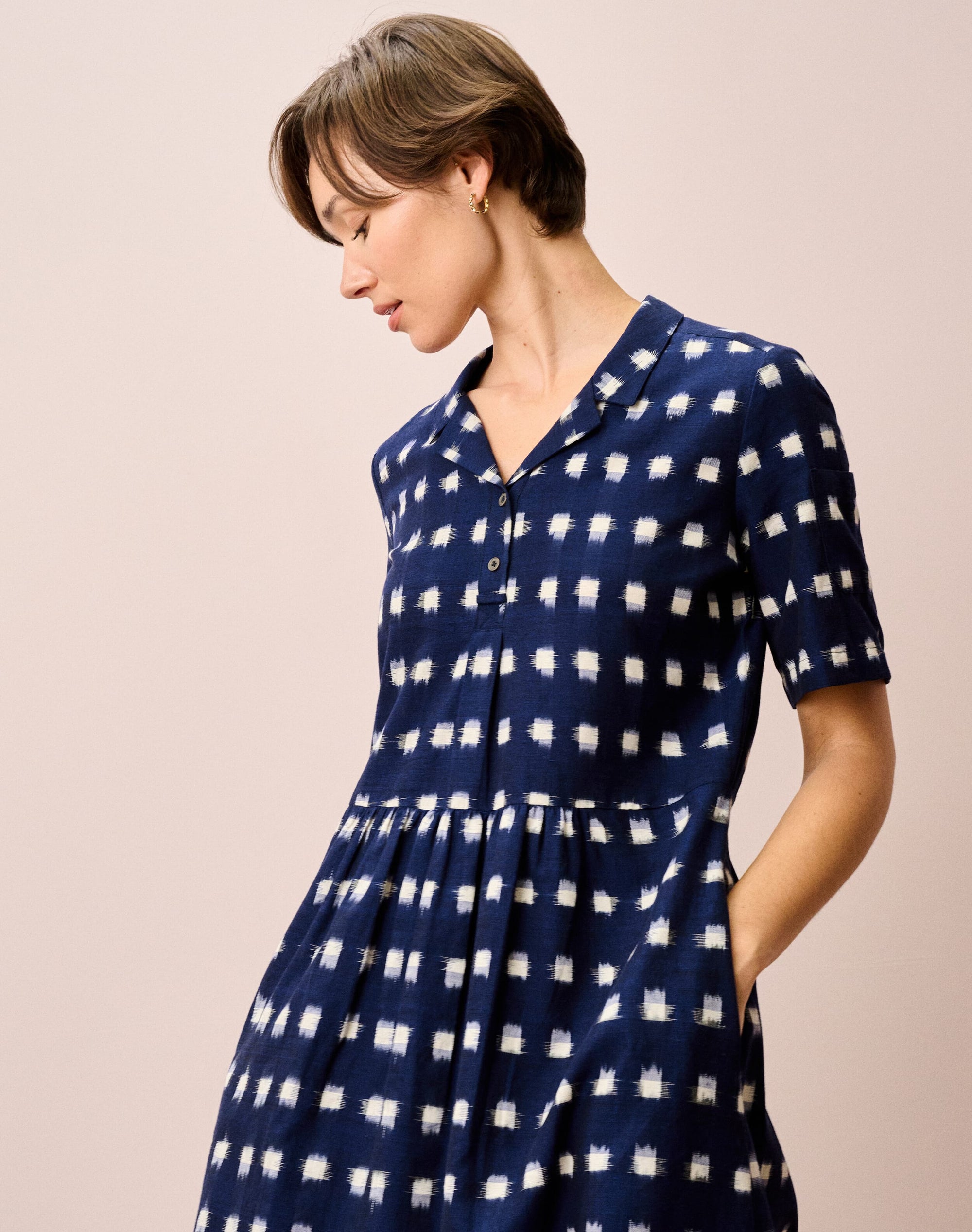 Cotton Ikat Shirt Dress